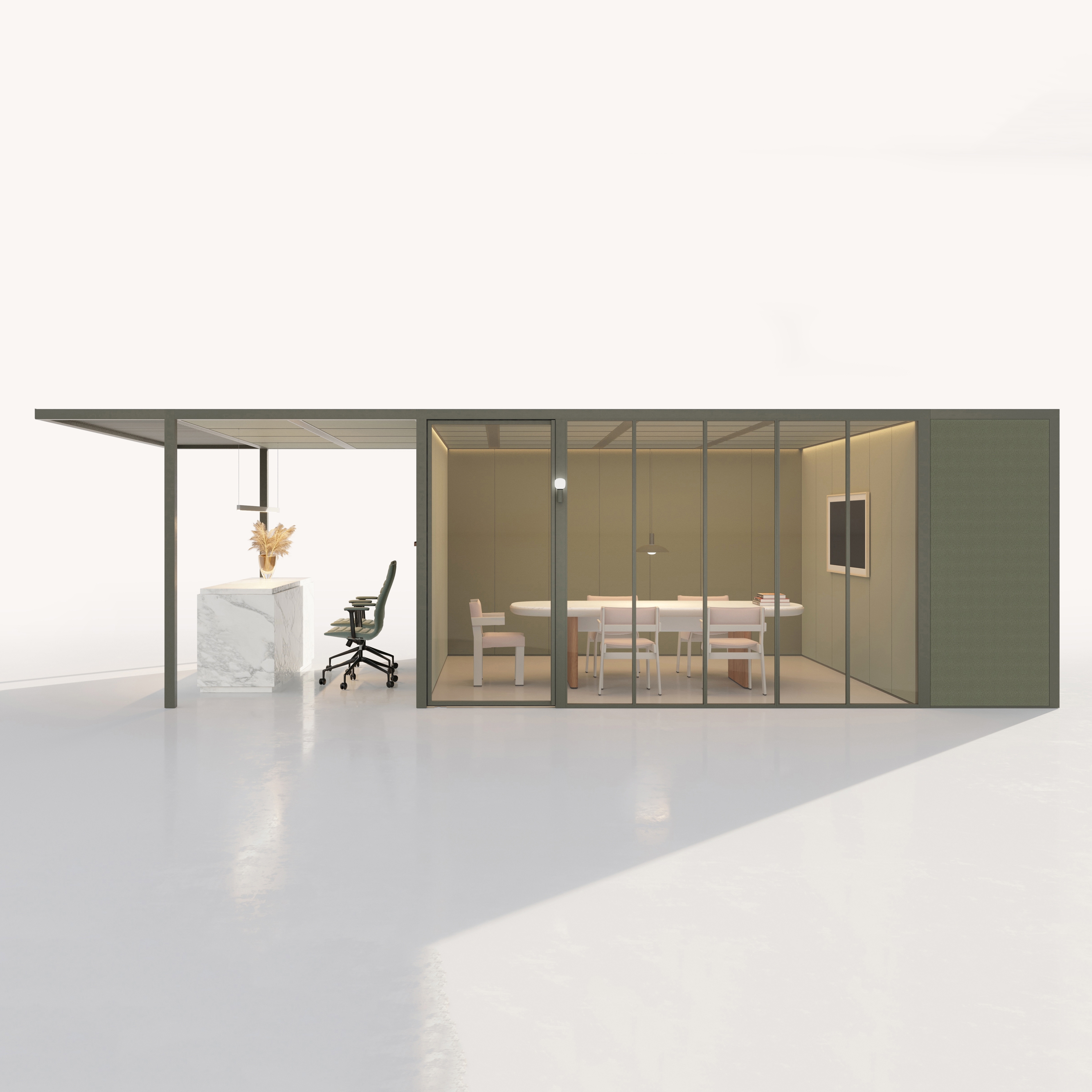 Display product Pavilion O | Support with Meeting and Printing Area from manufacturer KETTAL