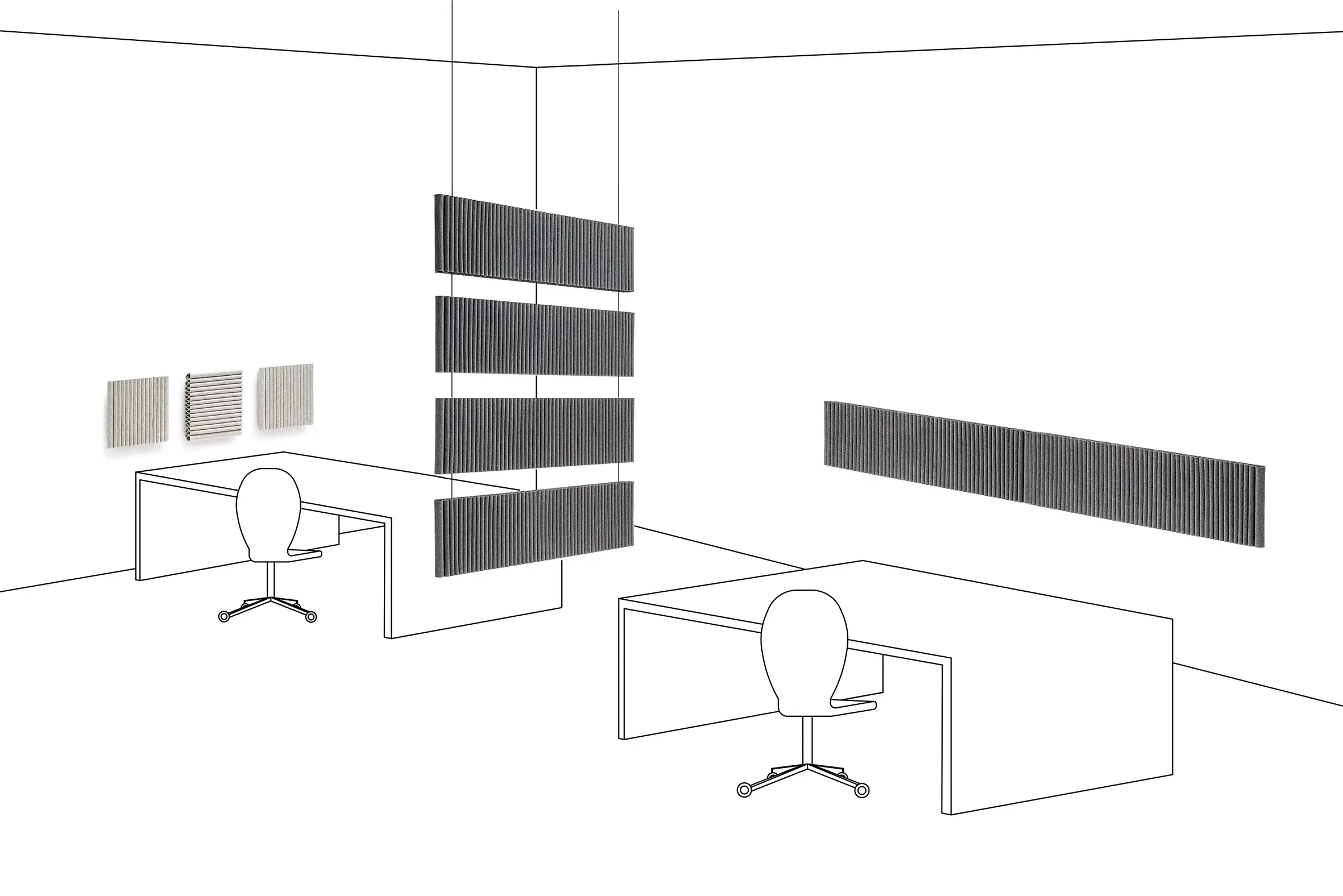 WAVE WALL MODULE, SQUARE - Sound absorbing objects from HEY-SIGN ...