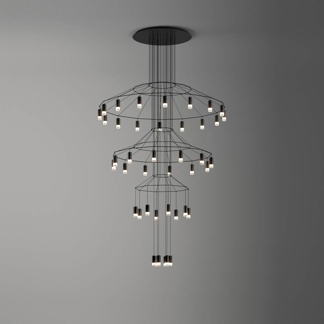 Display product Wireflow Chandelier 0378 Hanging lamp from manufacturer Vibia
