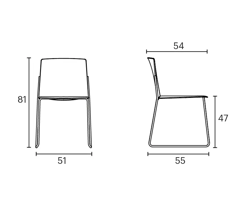 ENEA - Ema sledge chair with close backrest