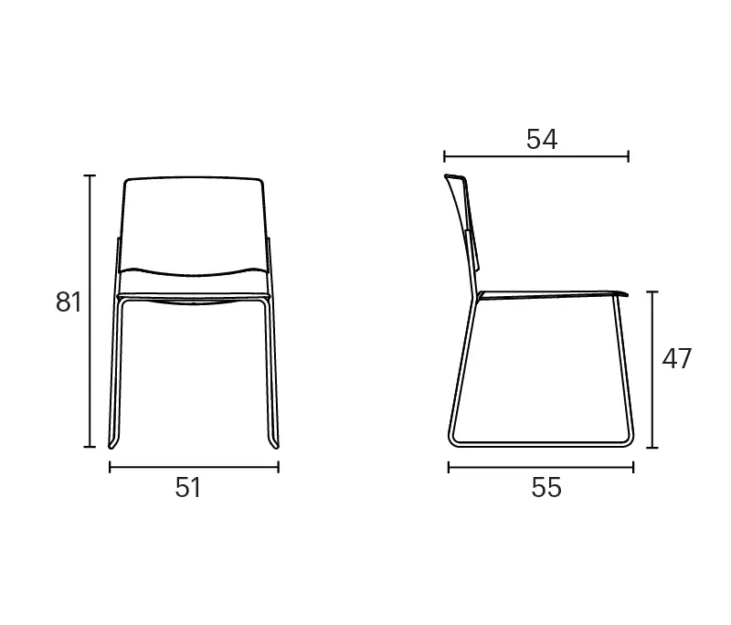 ENEA - Ema sledge chair with open backrest