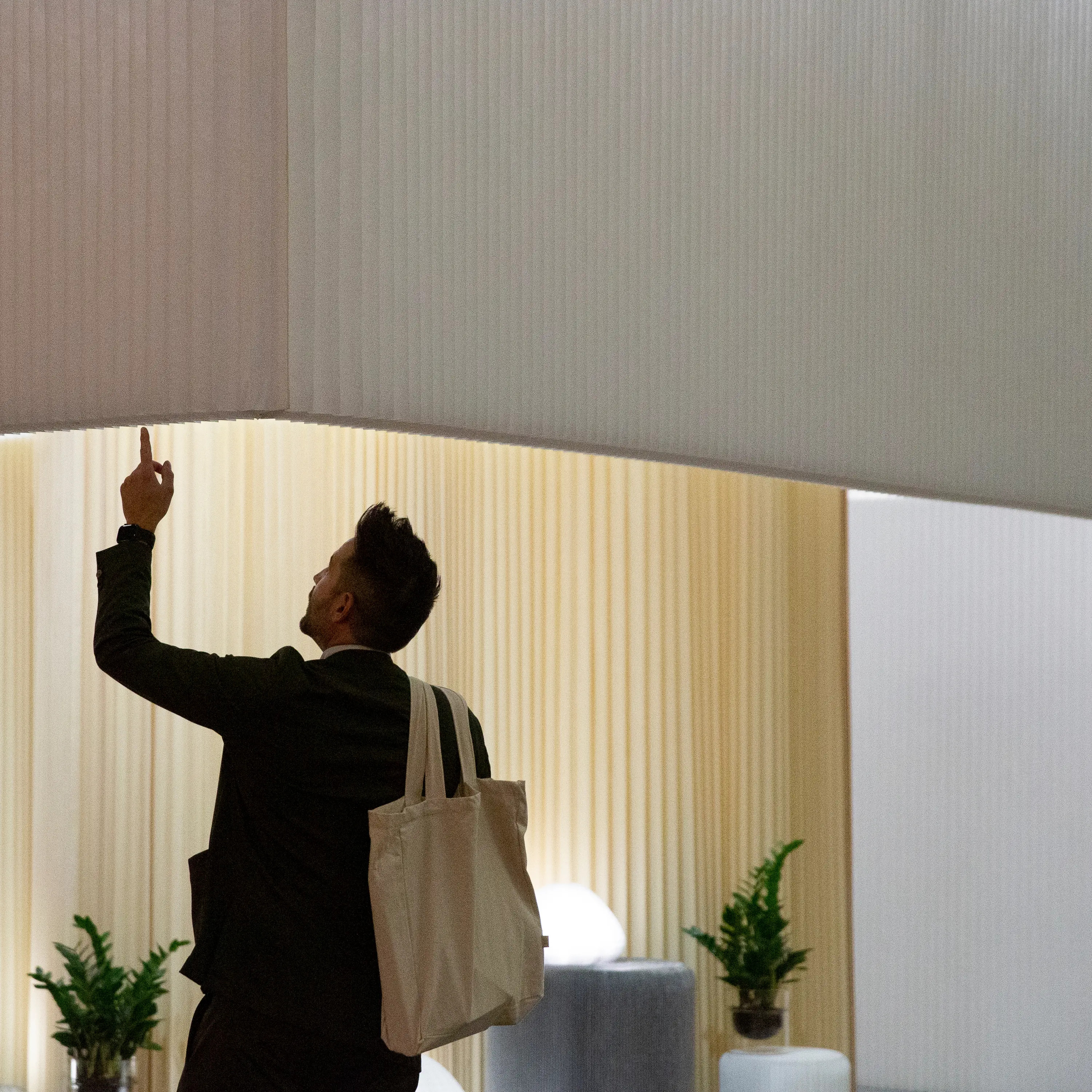 molo - suspended softwall + softblock luminaires | luminous hanging partitions
