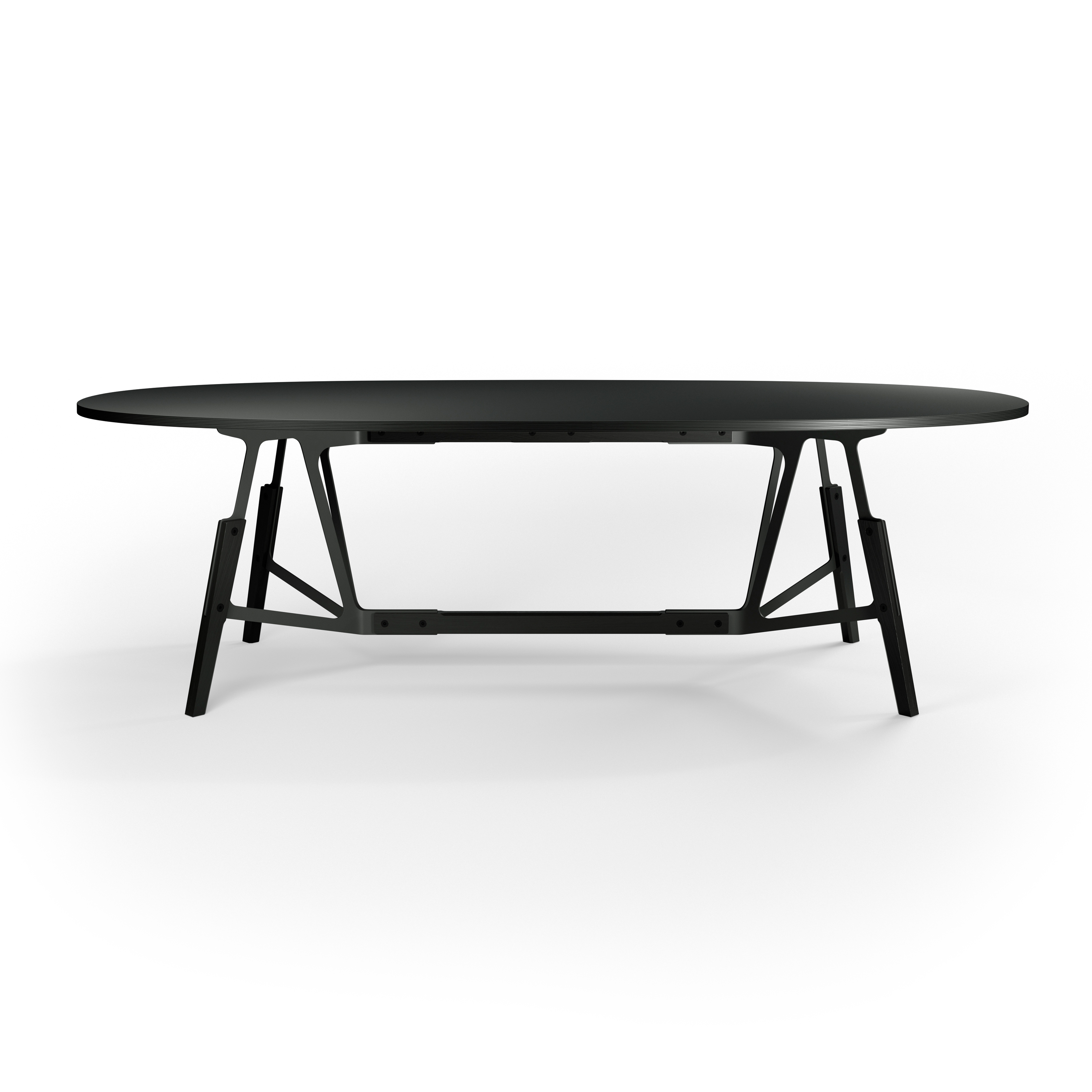 Stammtisch oval table, plywood tabletop