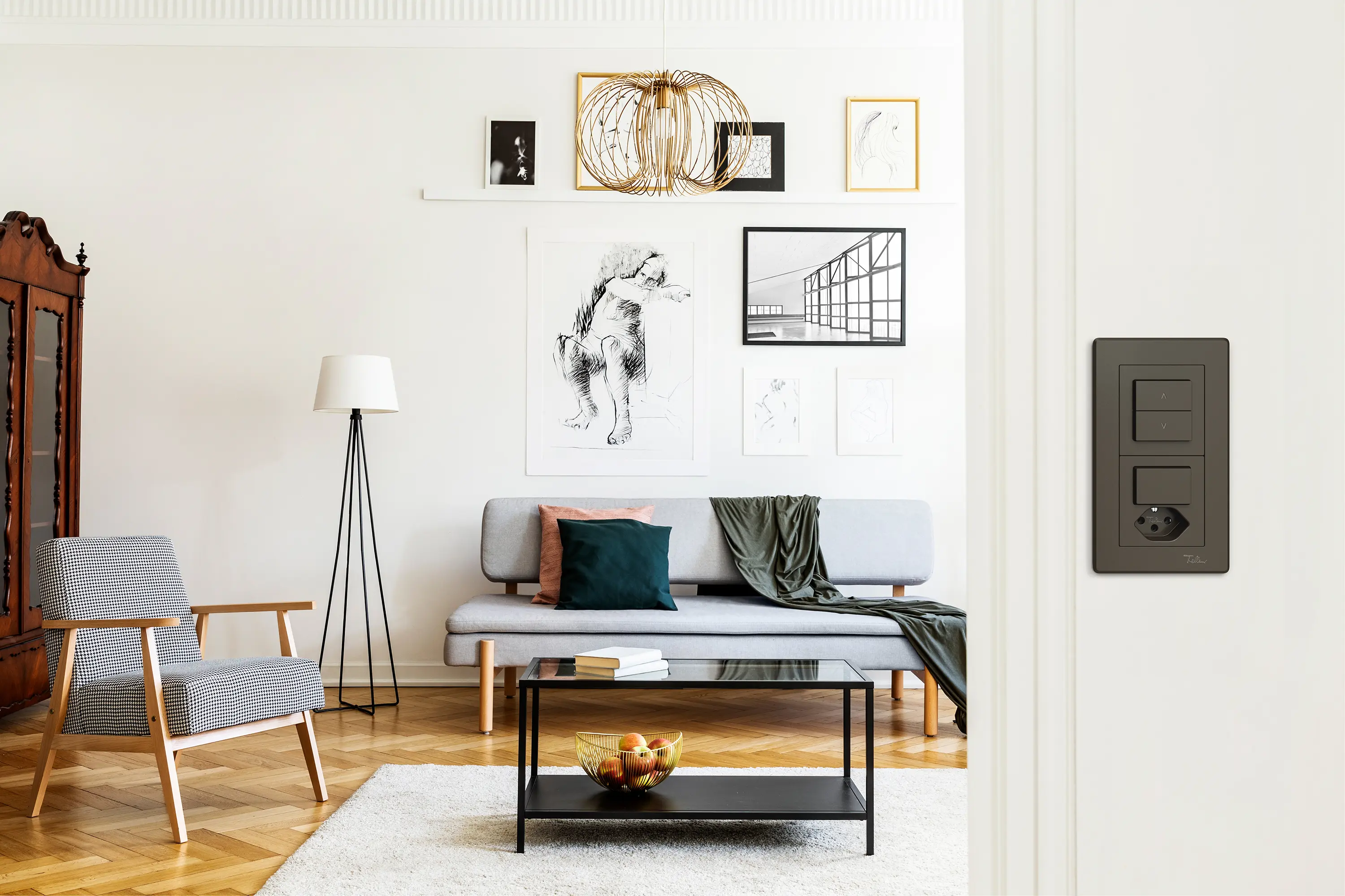 Feller - EDIZIO.liv UNI-Taster hellgrau