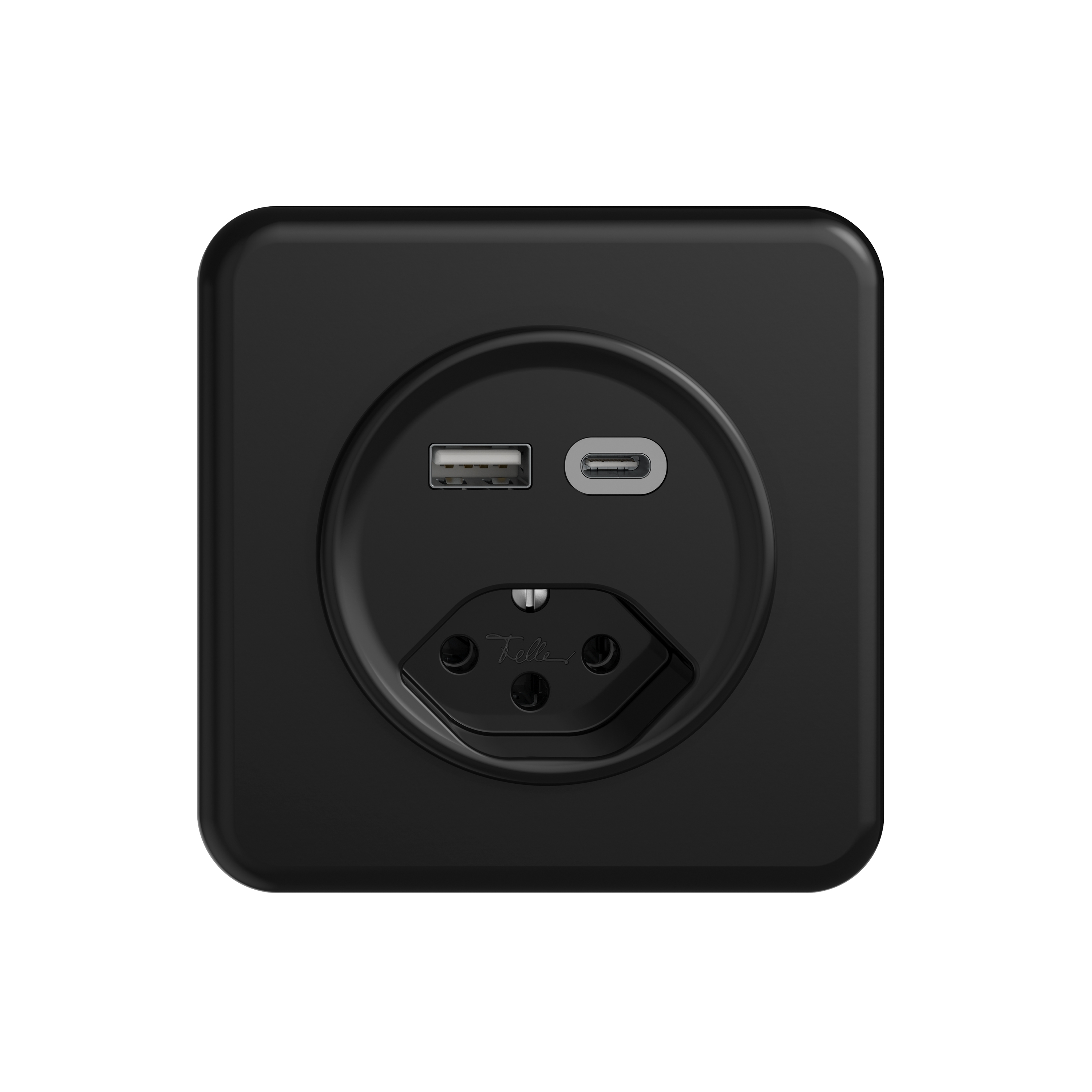 Display product USB sockets | STANDARDdue USB-Socket, typ 13, A&C black from manufacturer Feller