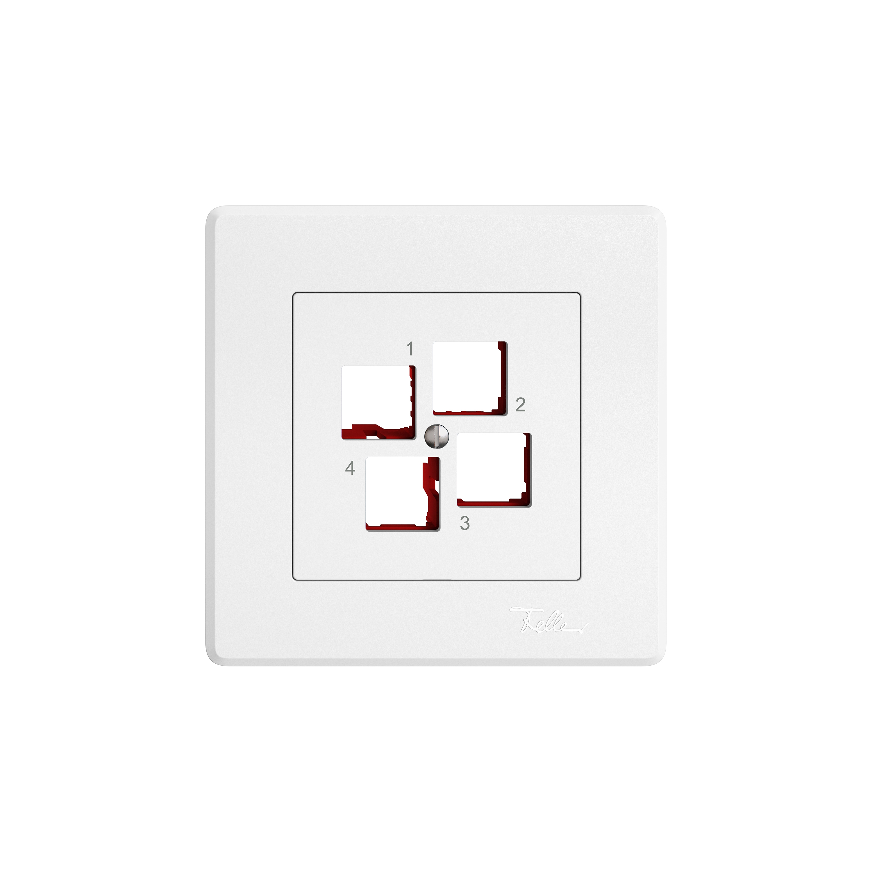 Display product Communication and network technology | EDIZIO.liv EASYNET Mounting set for four RJ45 connection modules S-One from manufacturer Feller
