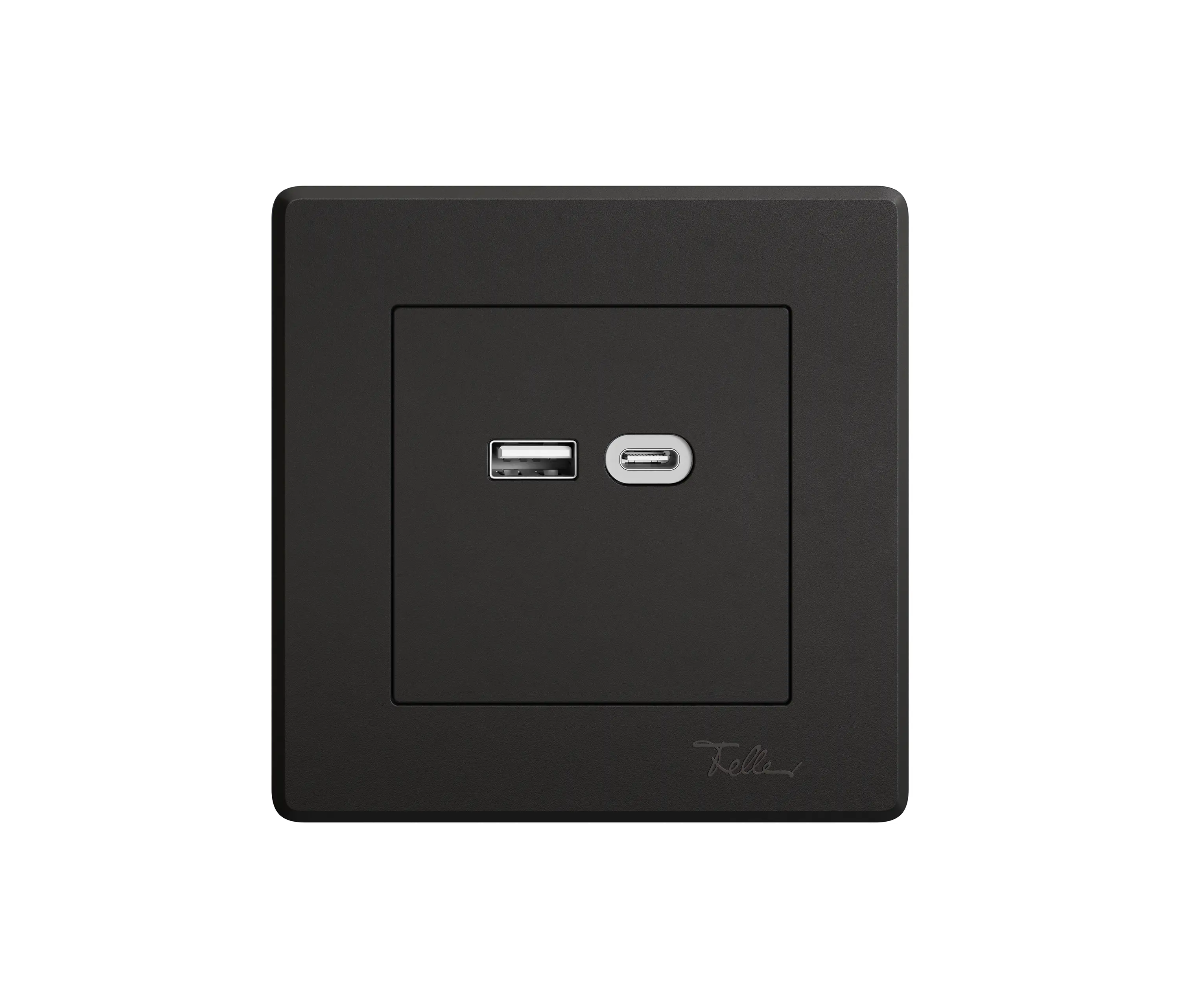 Feller - Switches, push buttons and sockets | EDIZIO.liv USB socket Typ 13, A&C black