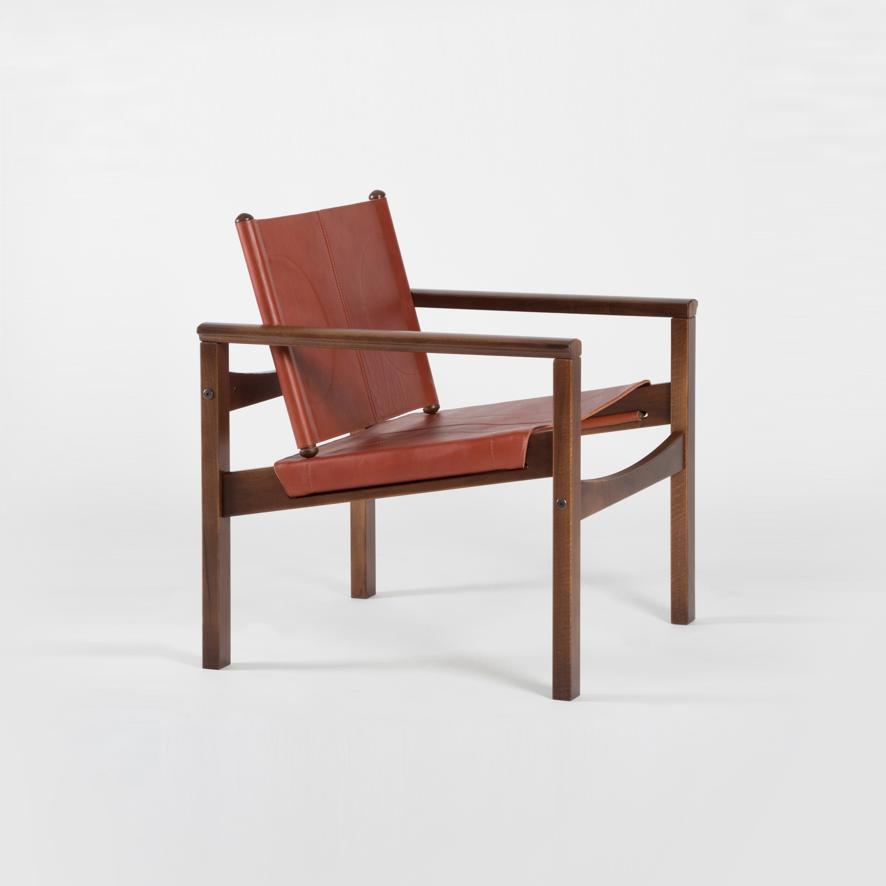 PegLev Armchair - Walnut/Terracotta