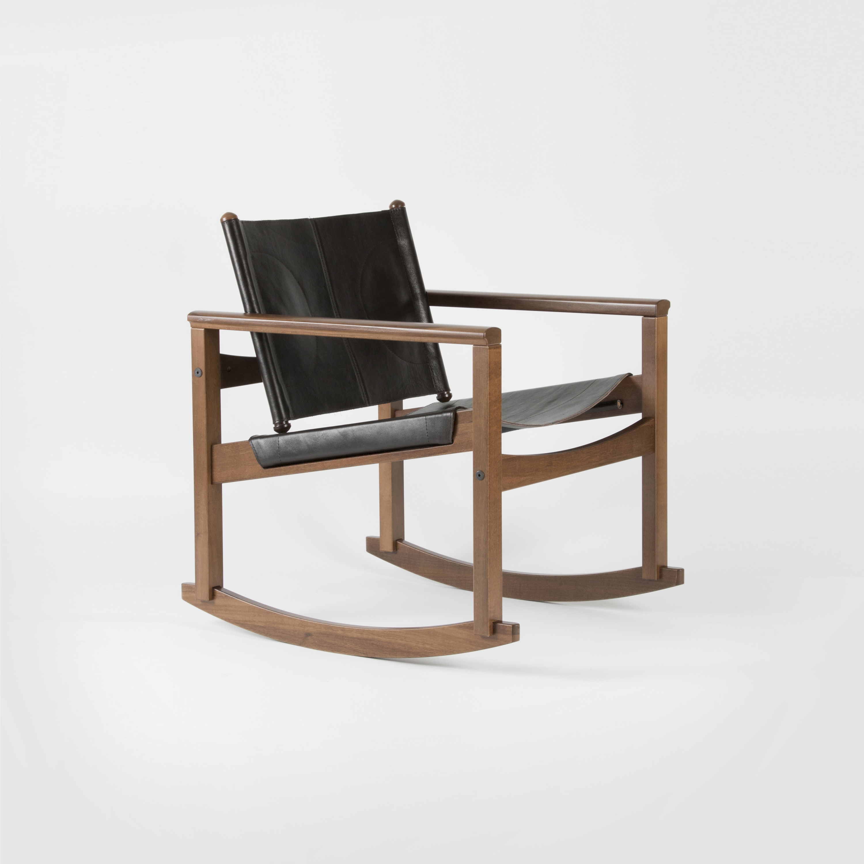 Vertoon produk PegLev Rocking Chair - Walnut/Macassar van vervaardiger Objekto