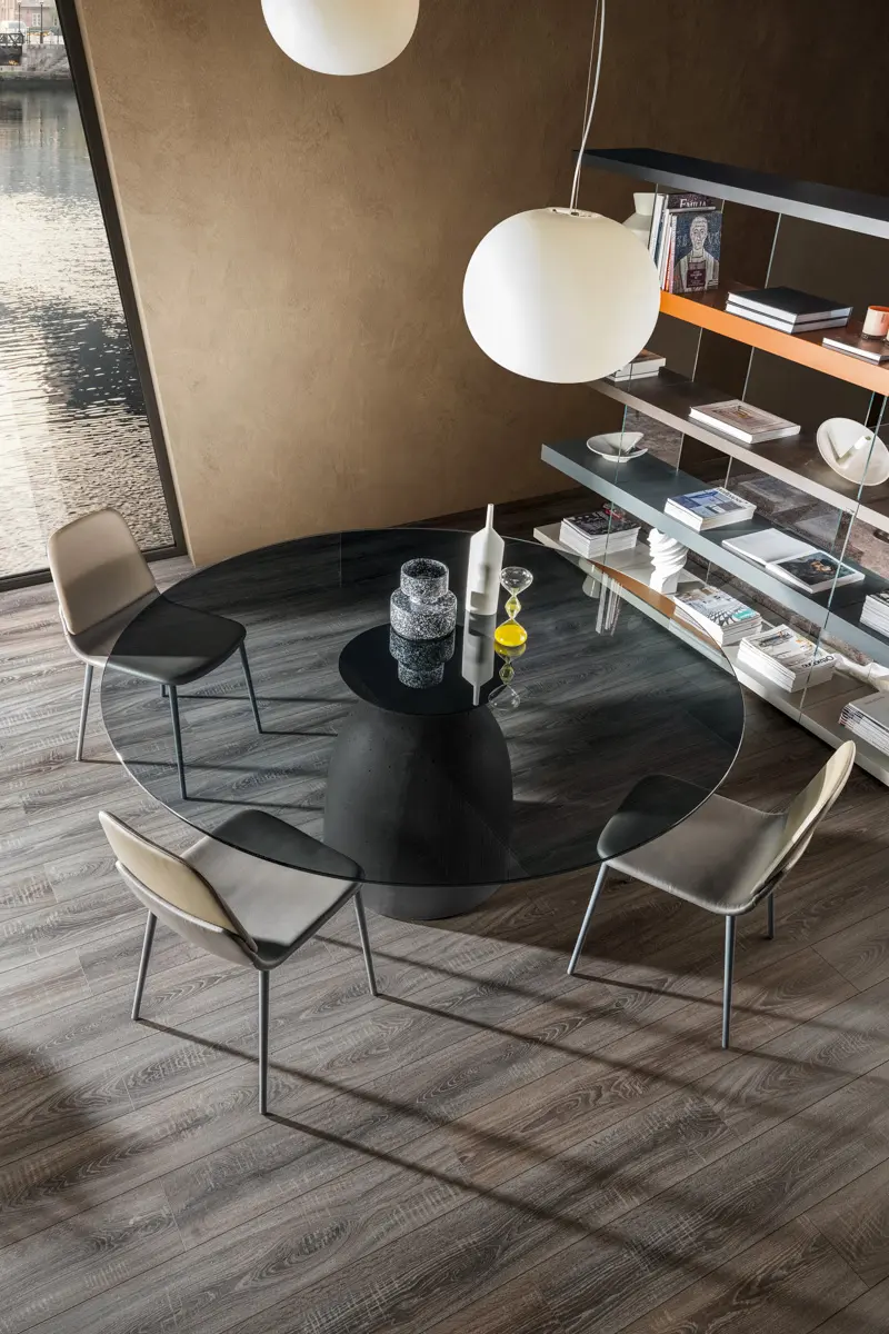 LAGO - Janeiro Table - Grey smoked Glass 2390F