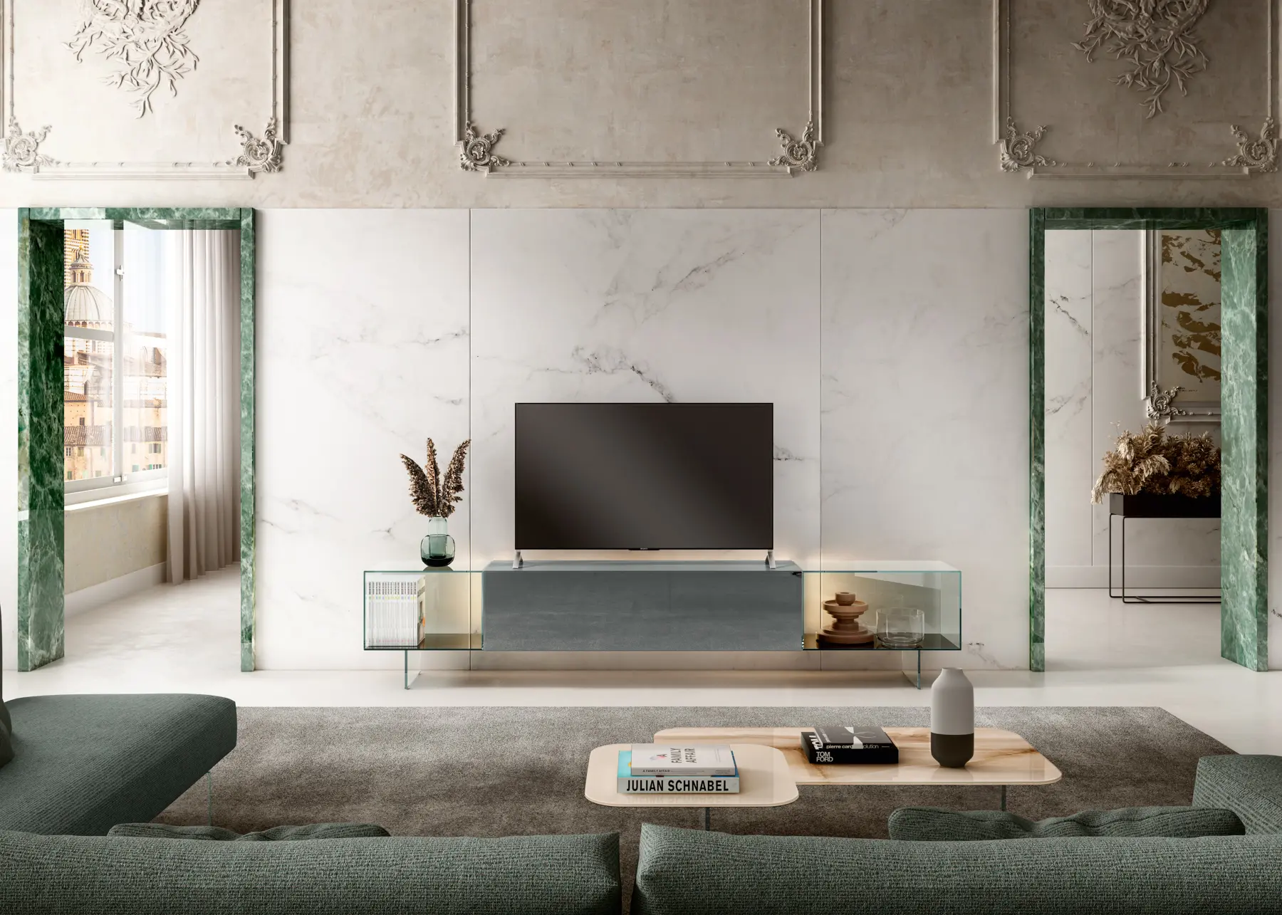 LAGO - 36e8 Glass Tv Unit - 1407