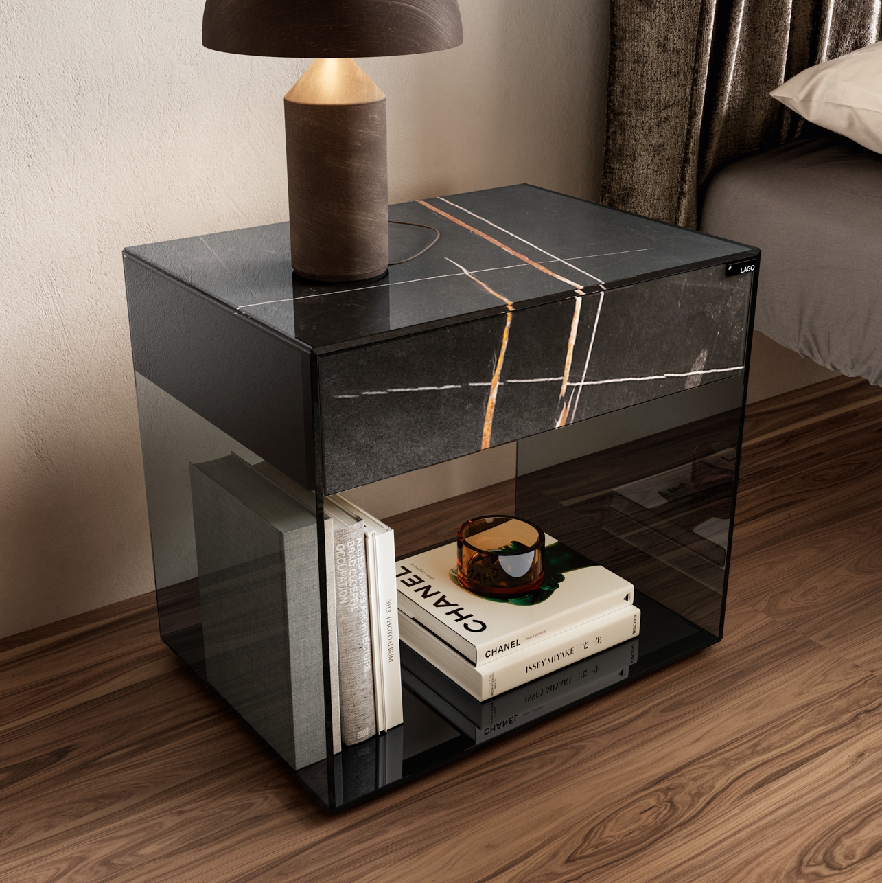 Mostrar el producto Upglass Bedside Table - 1396 del fabricante LAGO