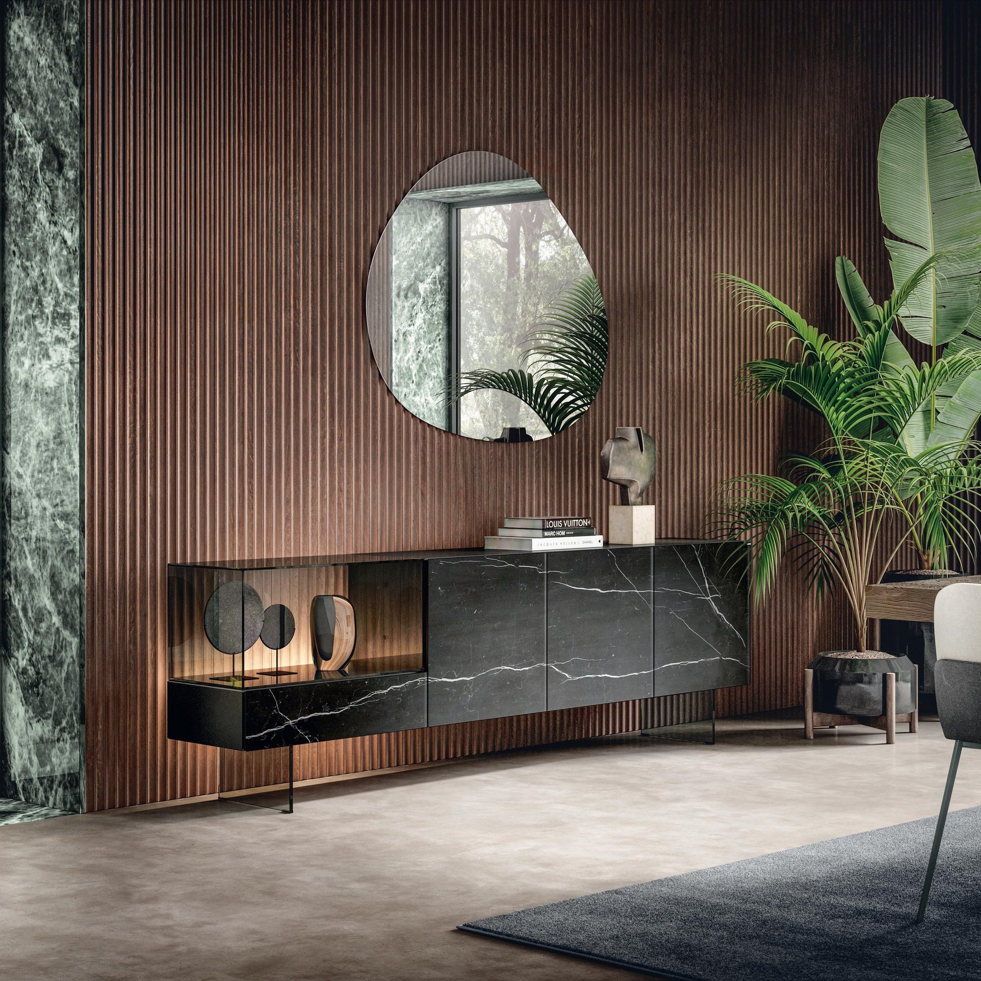 36e8 Glass Sideboard - 1324