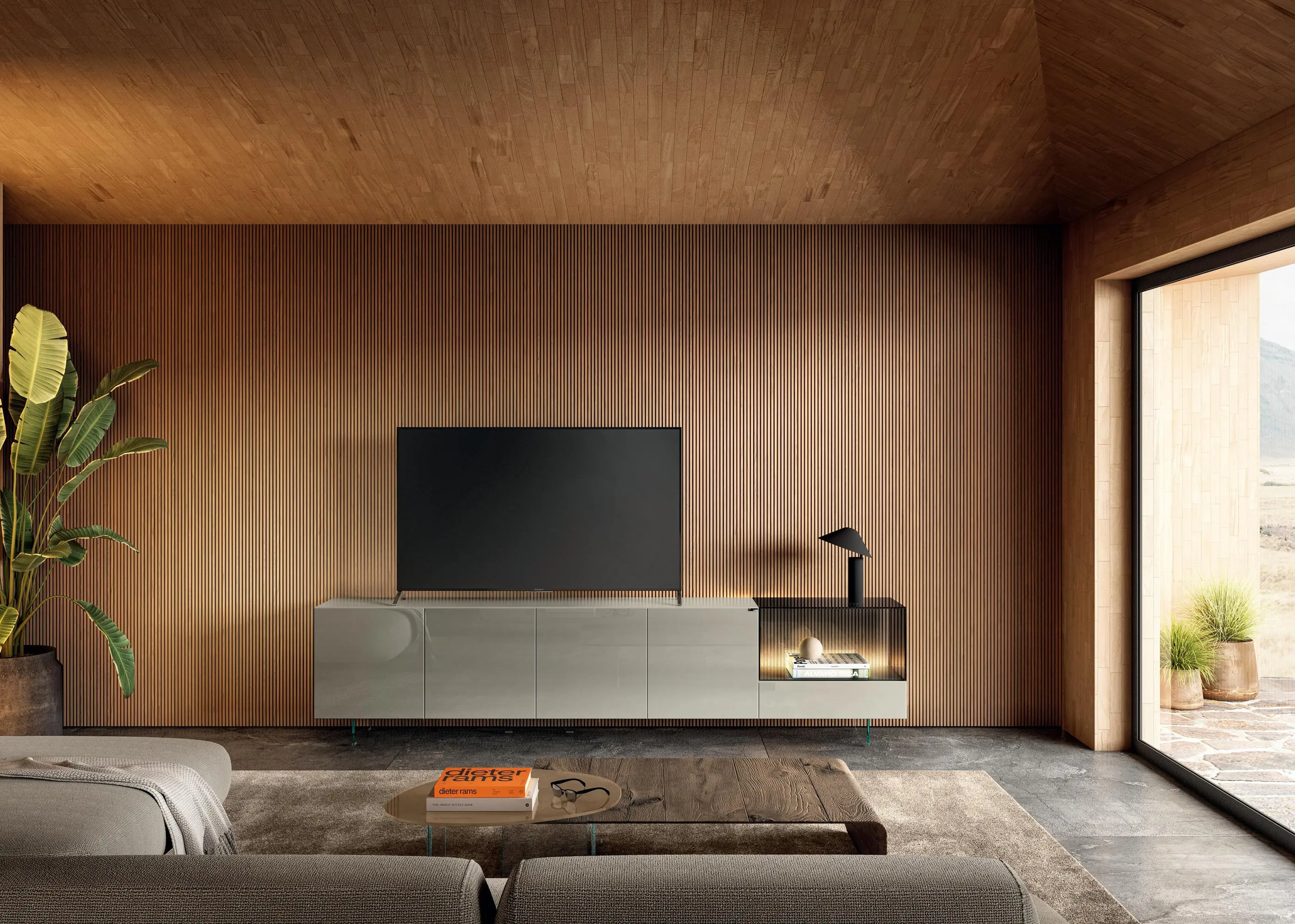 LAGO - 36e8 Glass TV Unit - 2659