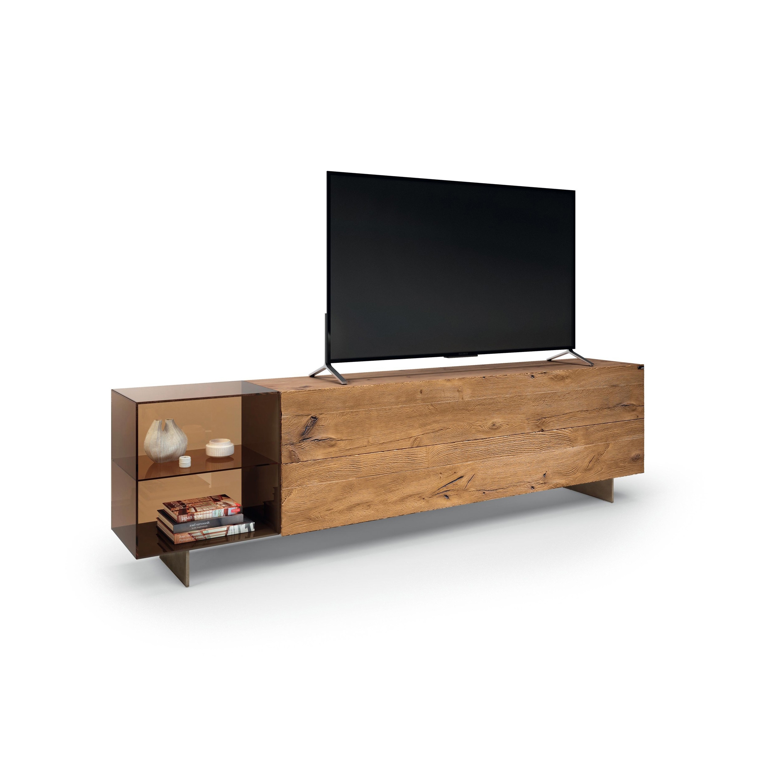 Display product 36e8 Glass TV Unit - 2660 from manufacturer LAGO