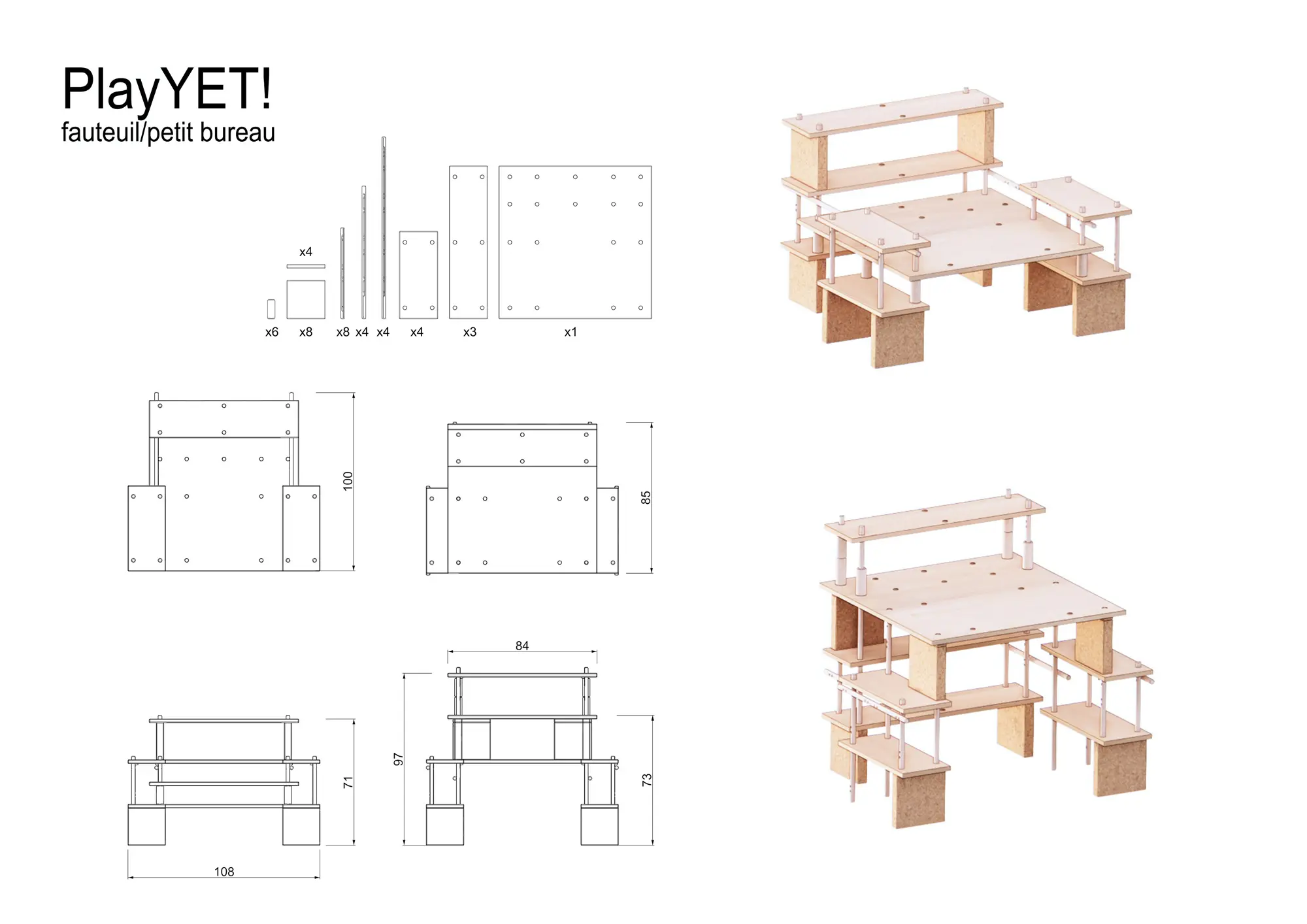 Smarin - Play YET ! Kit Petit Bureau / Fauteuil