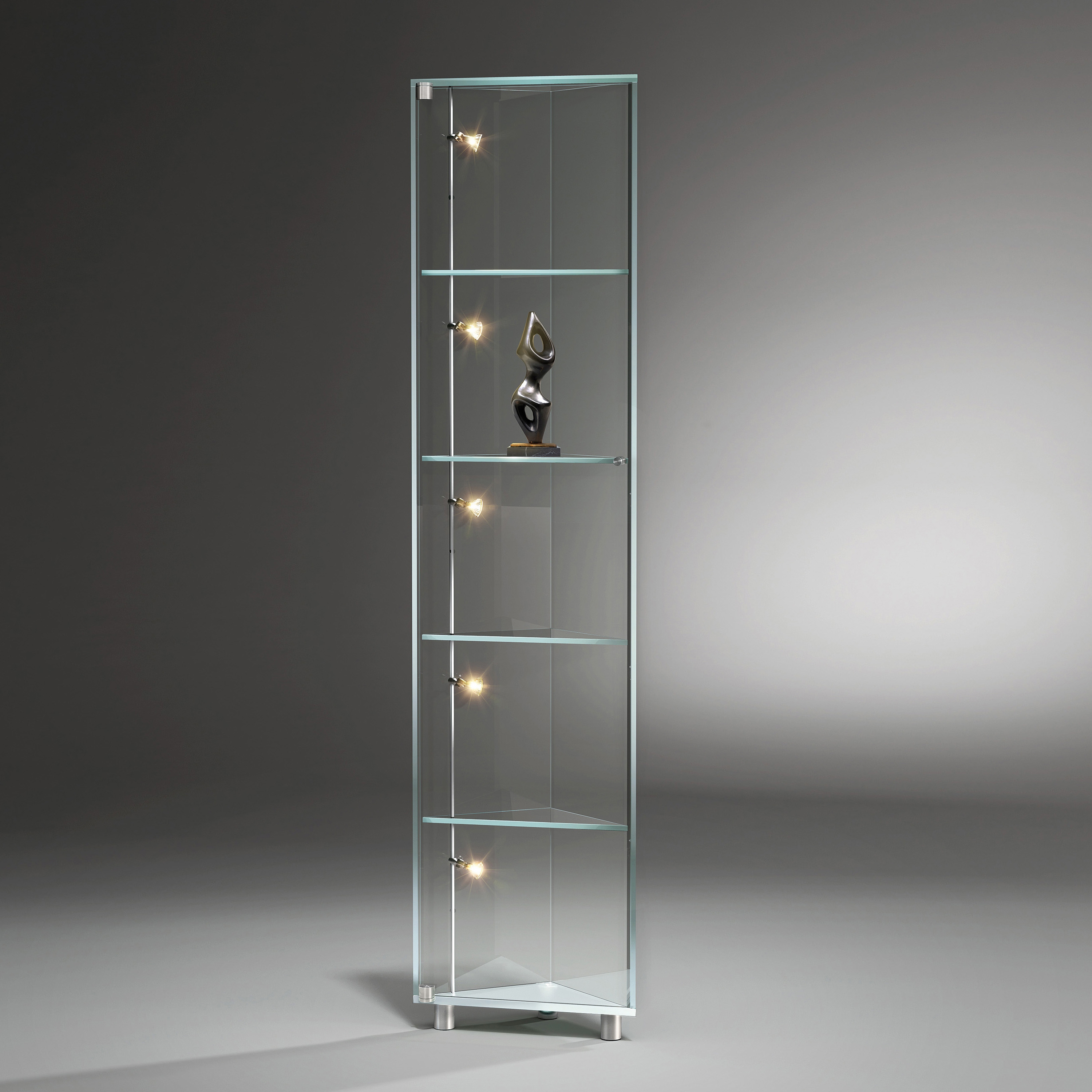 Display product Solus IV Optiwhite Corner Cabinet from manufacturer Dreieck Design