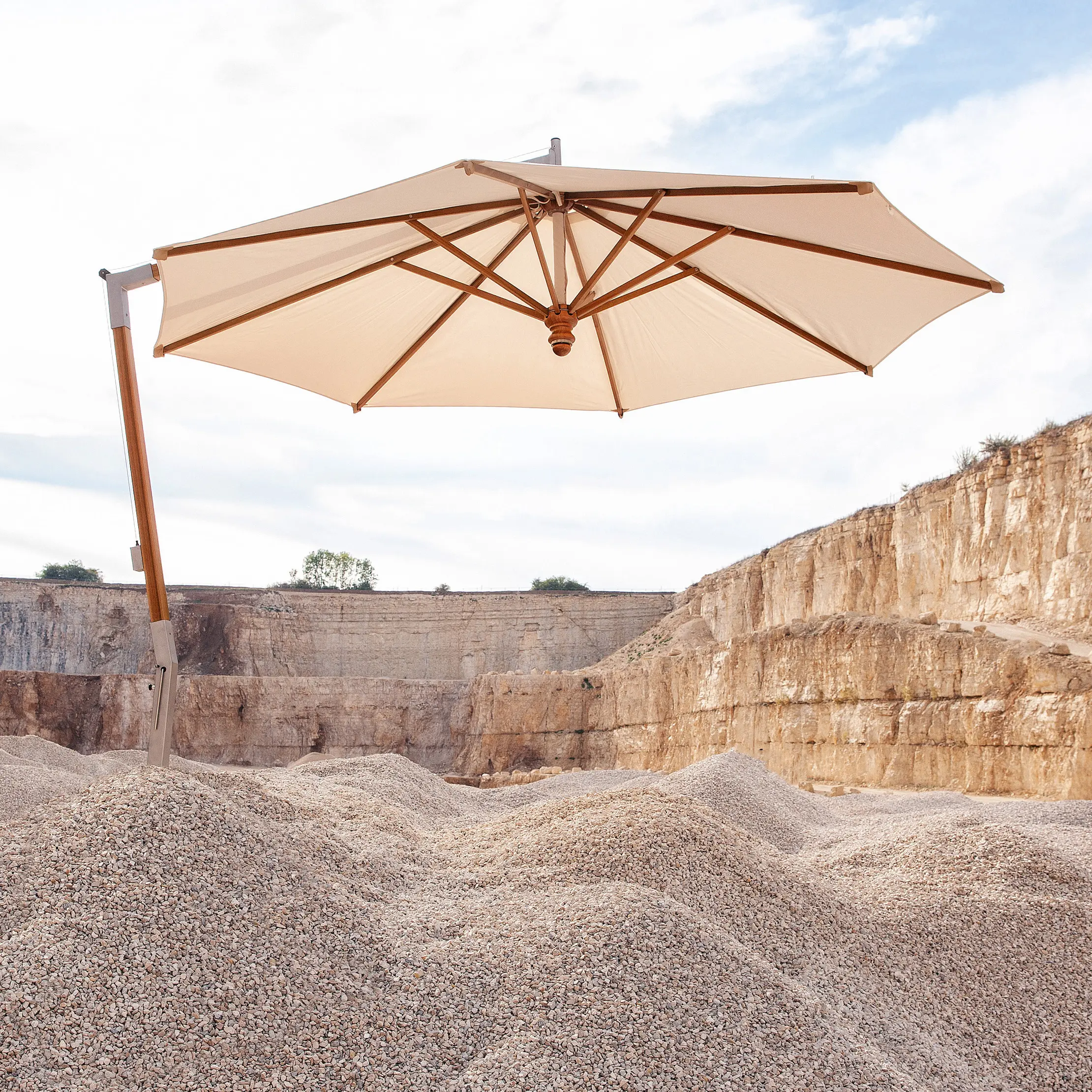 Fischer Möbel - Woodline Free-Arm Parasol, Wood