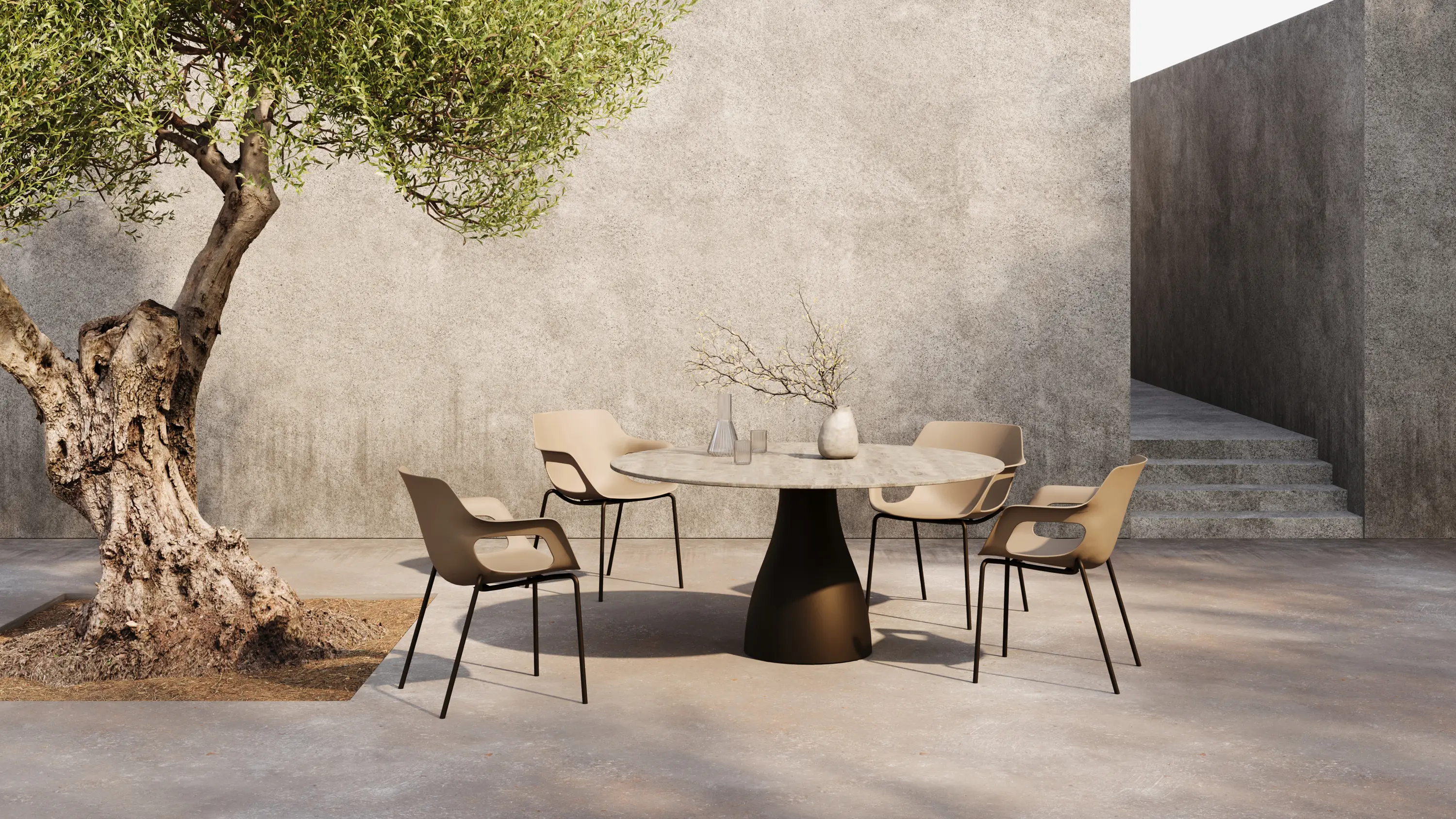 Fischer Möbel - Monroe Pillar Table round