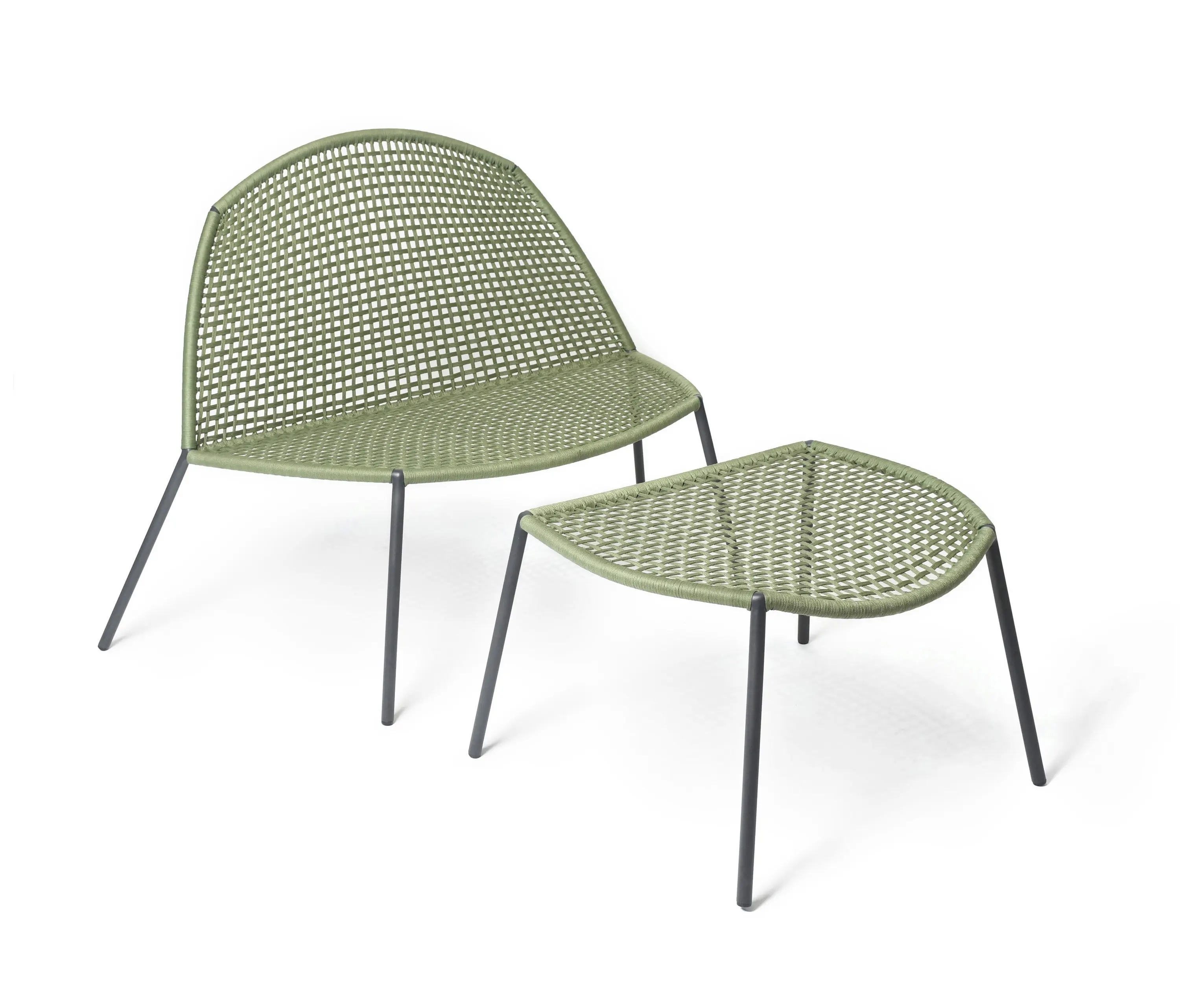 Fischer Möbel - Bloom Lounge Sessel mit Hocker