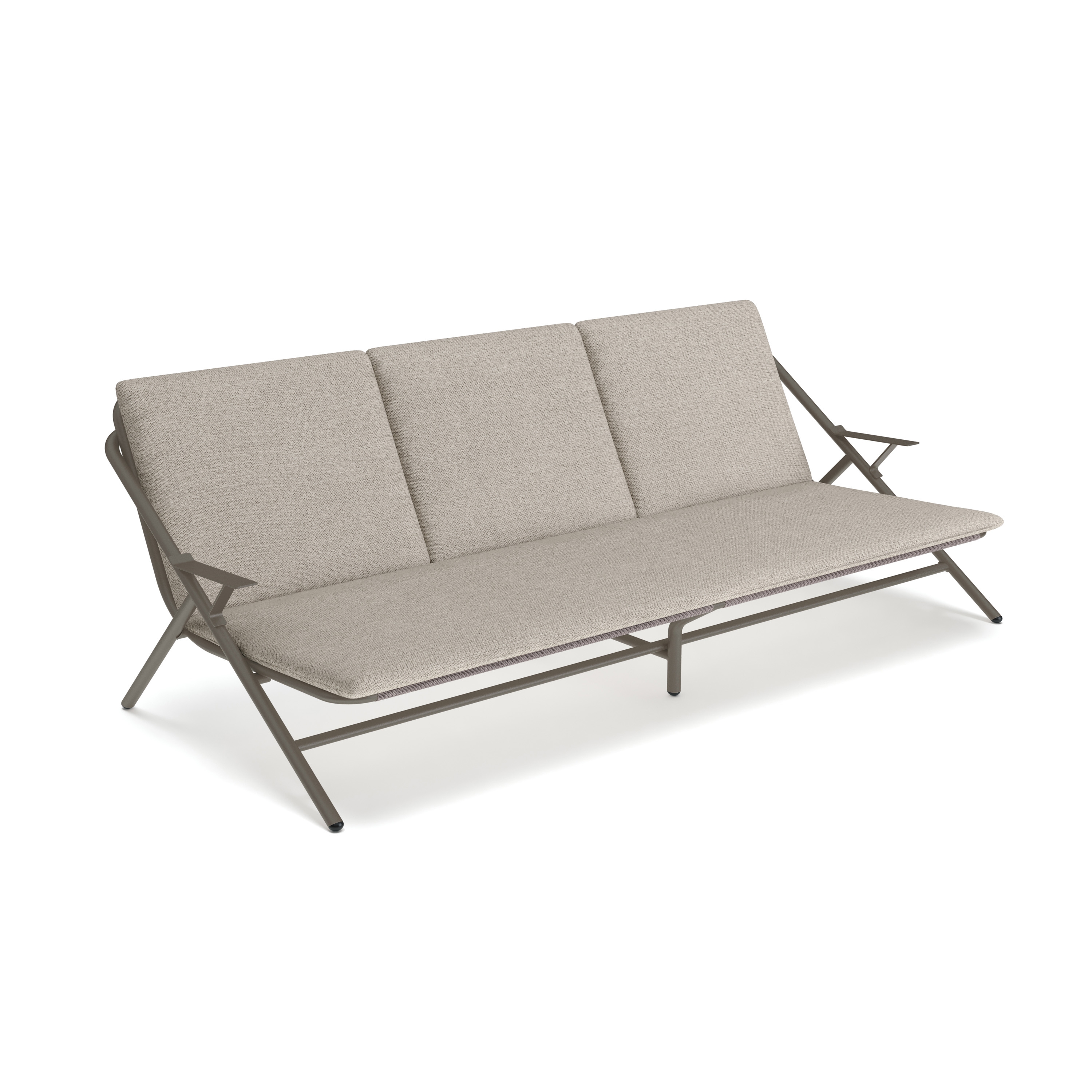 Display product Garda 3 seater sofa aluminium armrests from manufacturer Bivaq