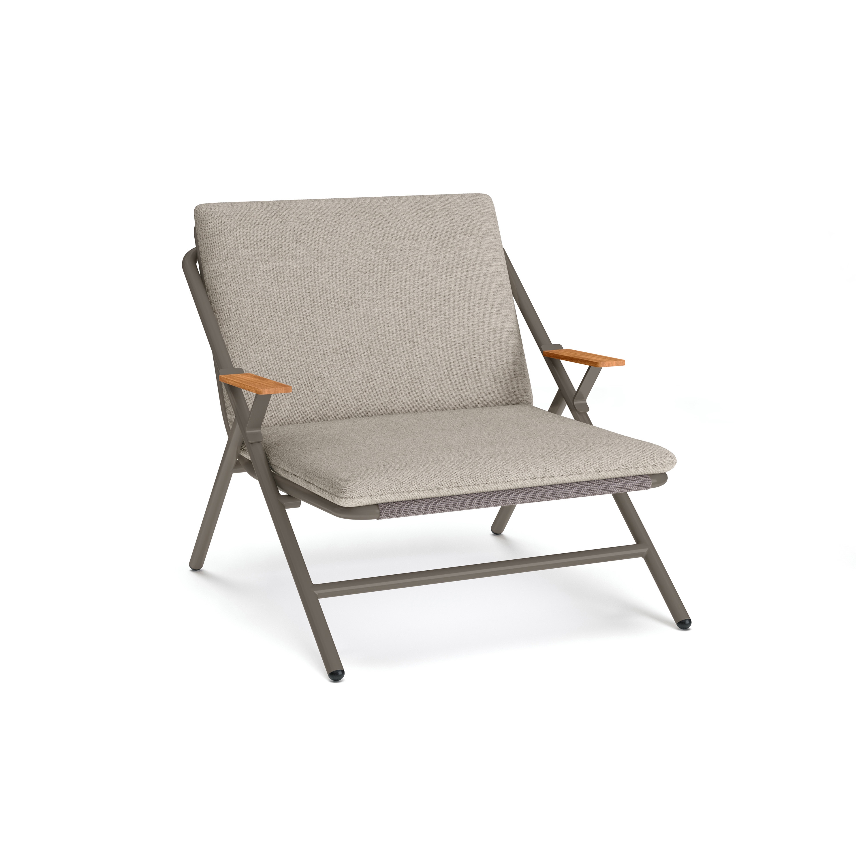Garda lounge sofa with iroko armrests