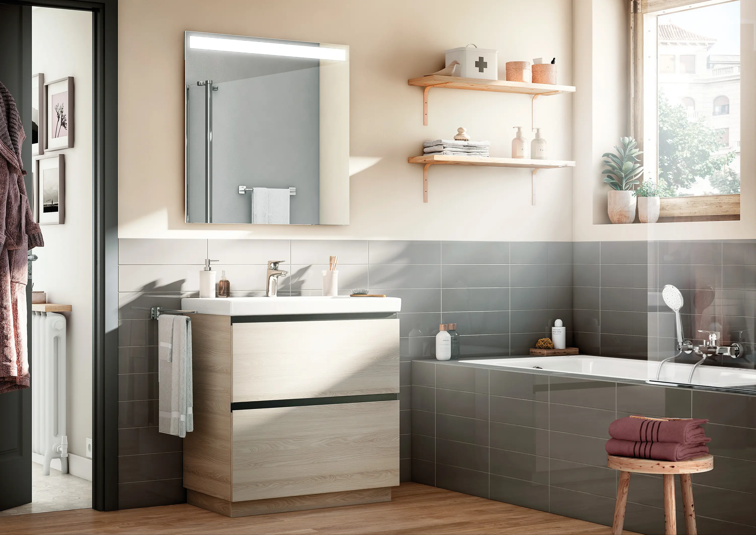 Roca - Lander | Vanity unit | Gloss white