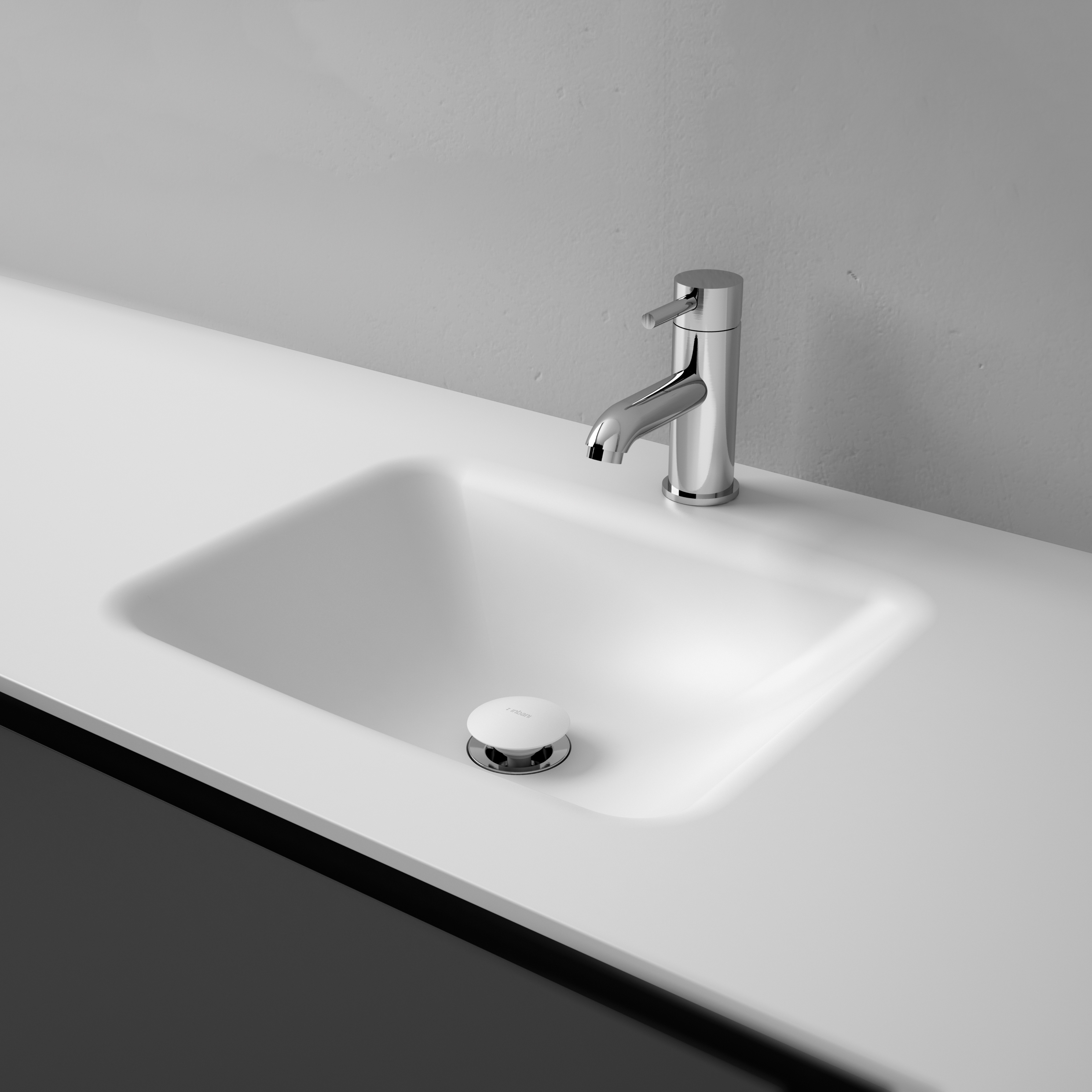 Display product D4 Corian® top with integrated washbasin from manufacturer Inbani