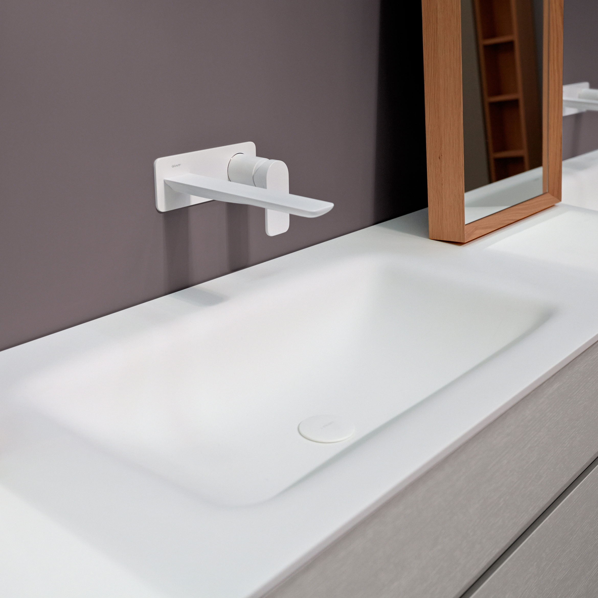 Display product D2 Corian® top with integrated washbasin from manufacturer Inbani