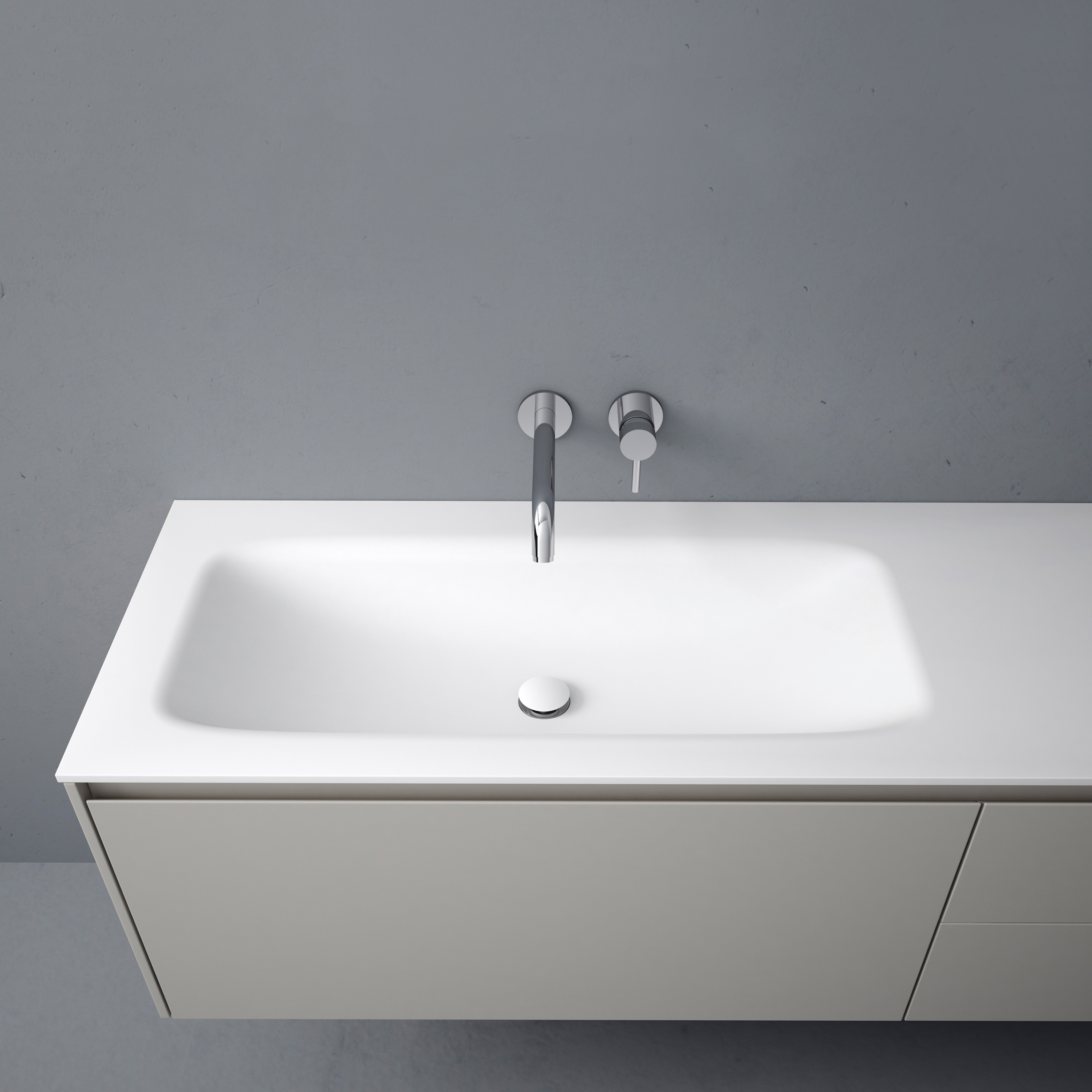 Display product D3 Corian® top with integrated washbasin from manufacturer Inbani