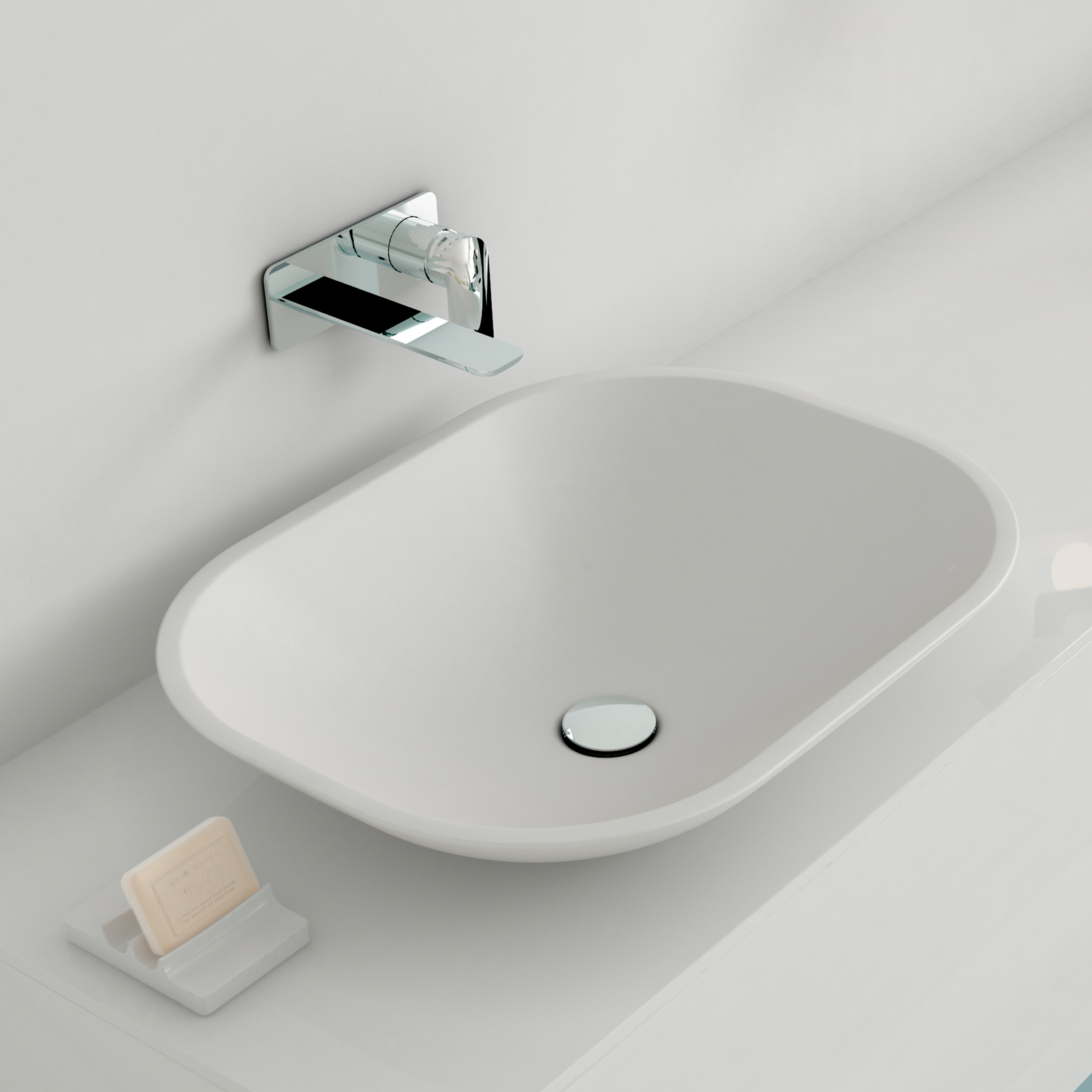 Display product Ou Solidsurface semi-inset washbasin from manufacturer Inbani