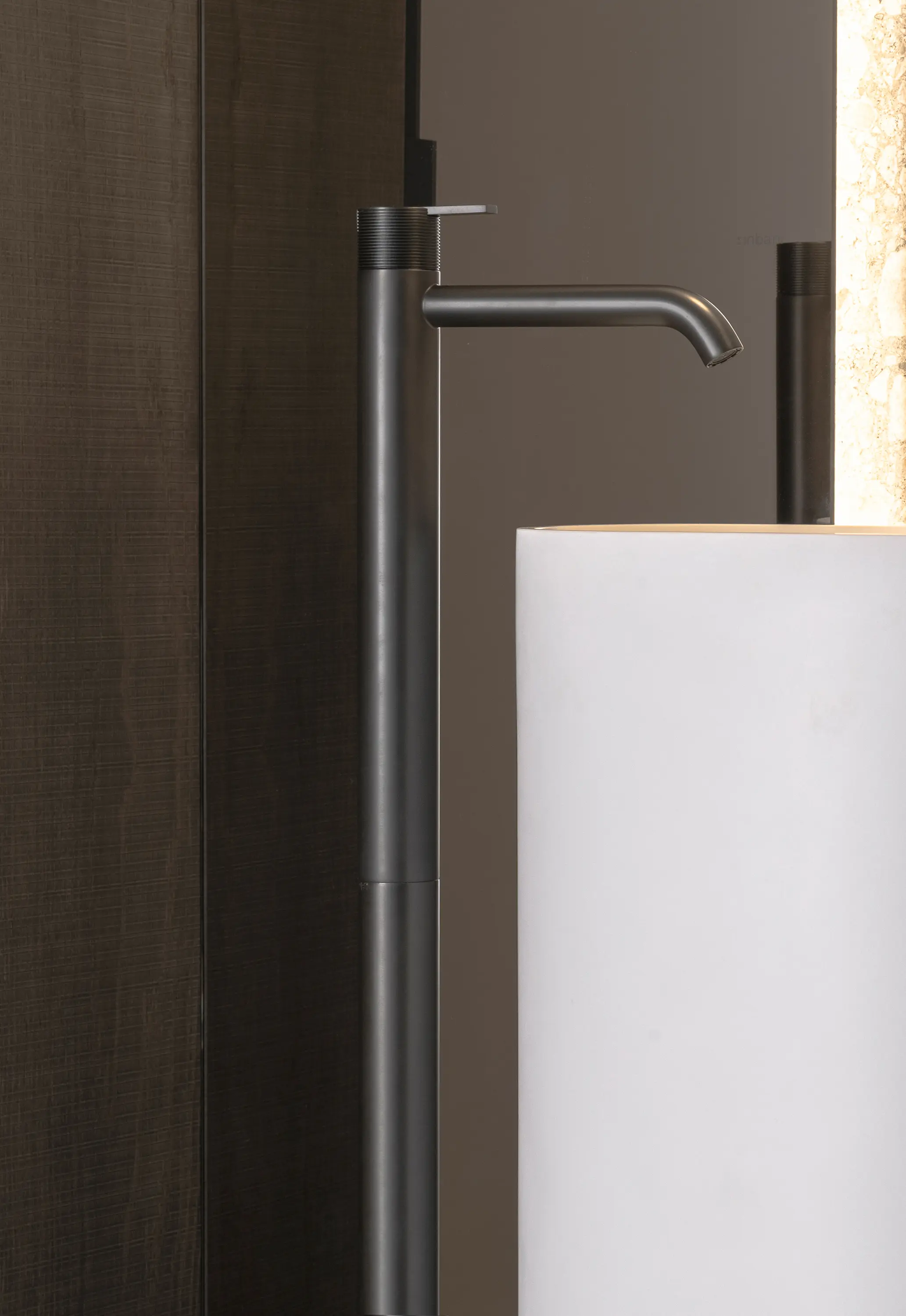 Inbani - Code Brushed Graphite Freestanding Basin Mixer