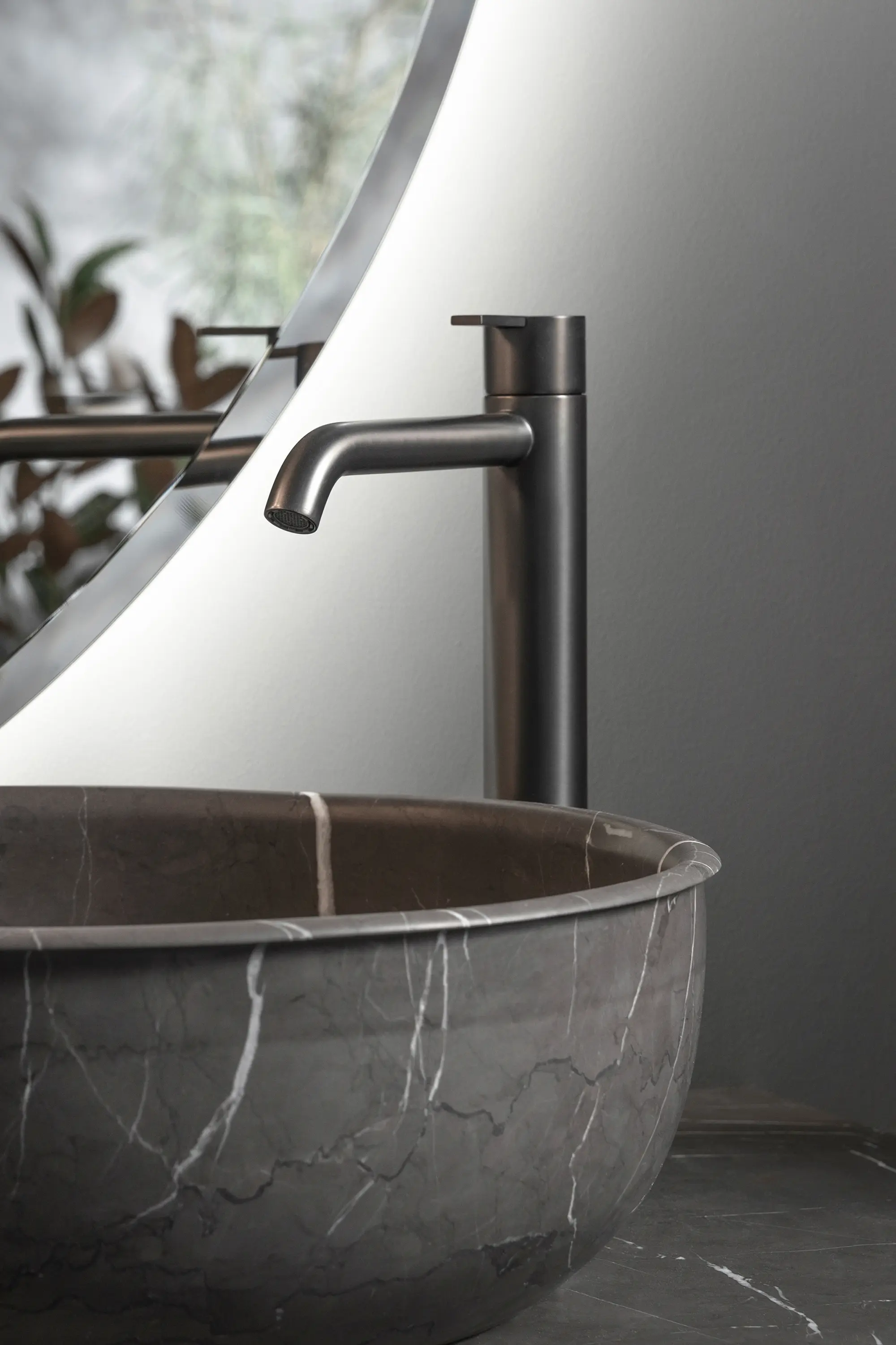 Inbani - Code Brushed Graphite Top Miscelatore lavabo