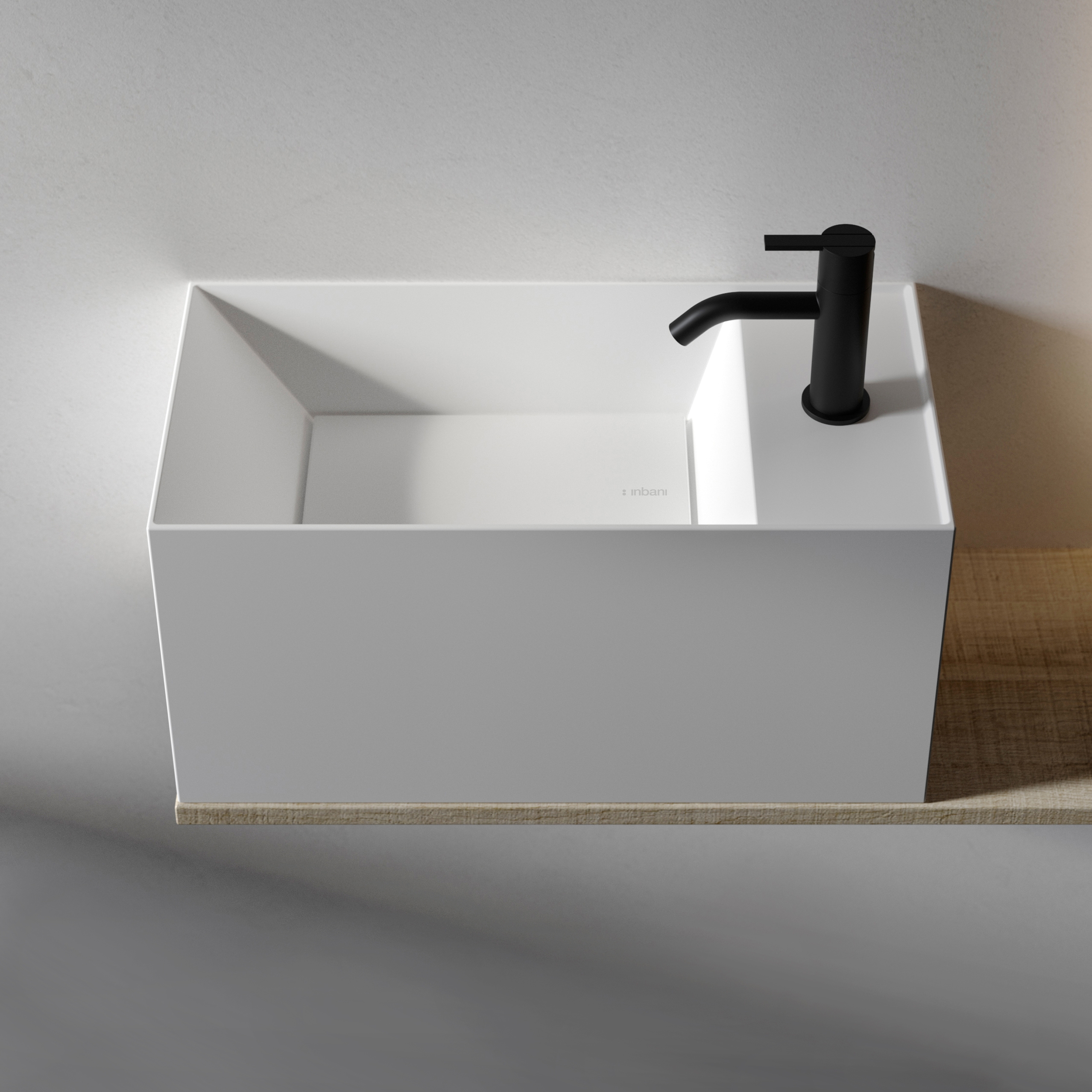 Afficher le produit Facett Vasque à poser ou à suspendre en Solidsurface mat H25 du fabricant Inbani