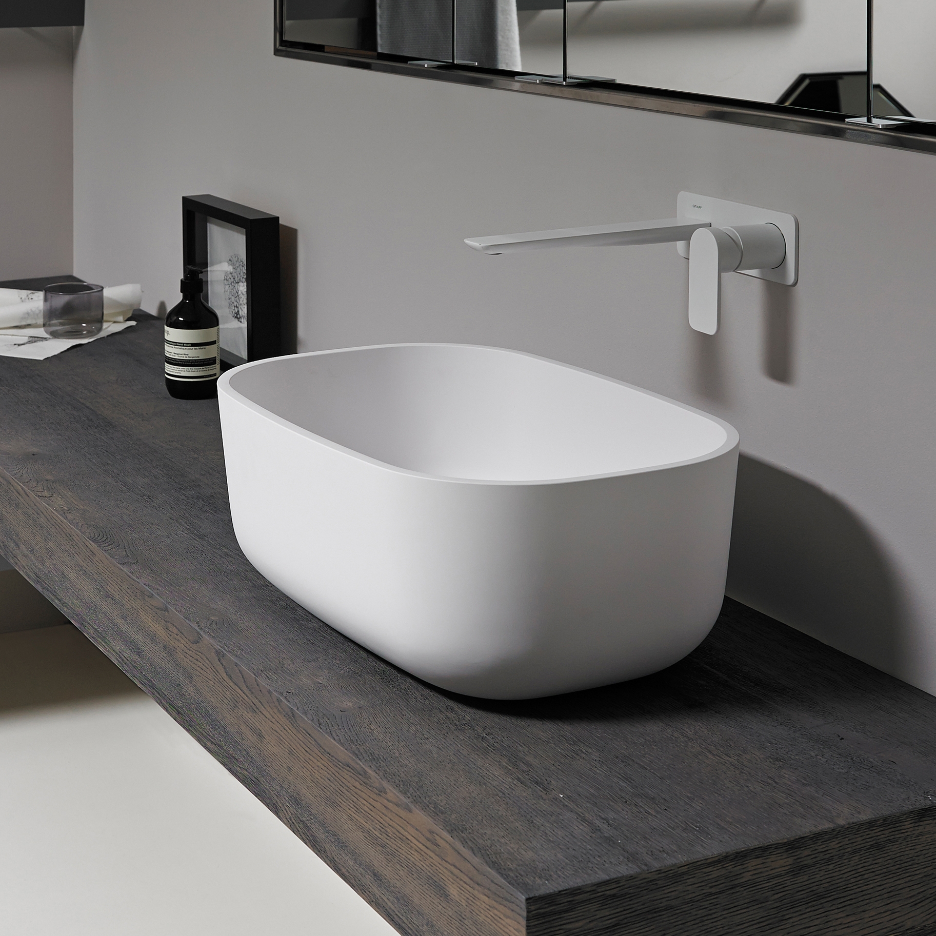 Afficher le produit Fontain Vasque à poser ou sous plan en Solidsurface H22 du fabricant Inbani