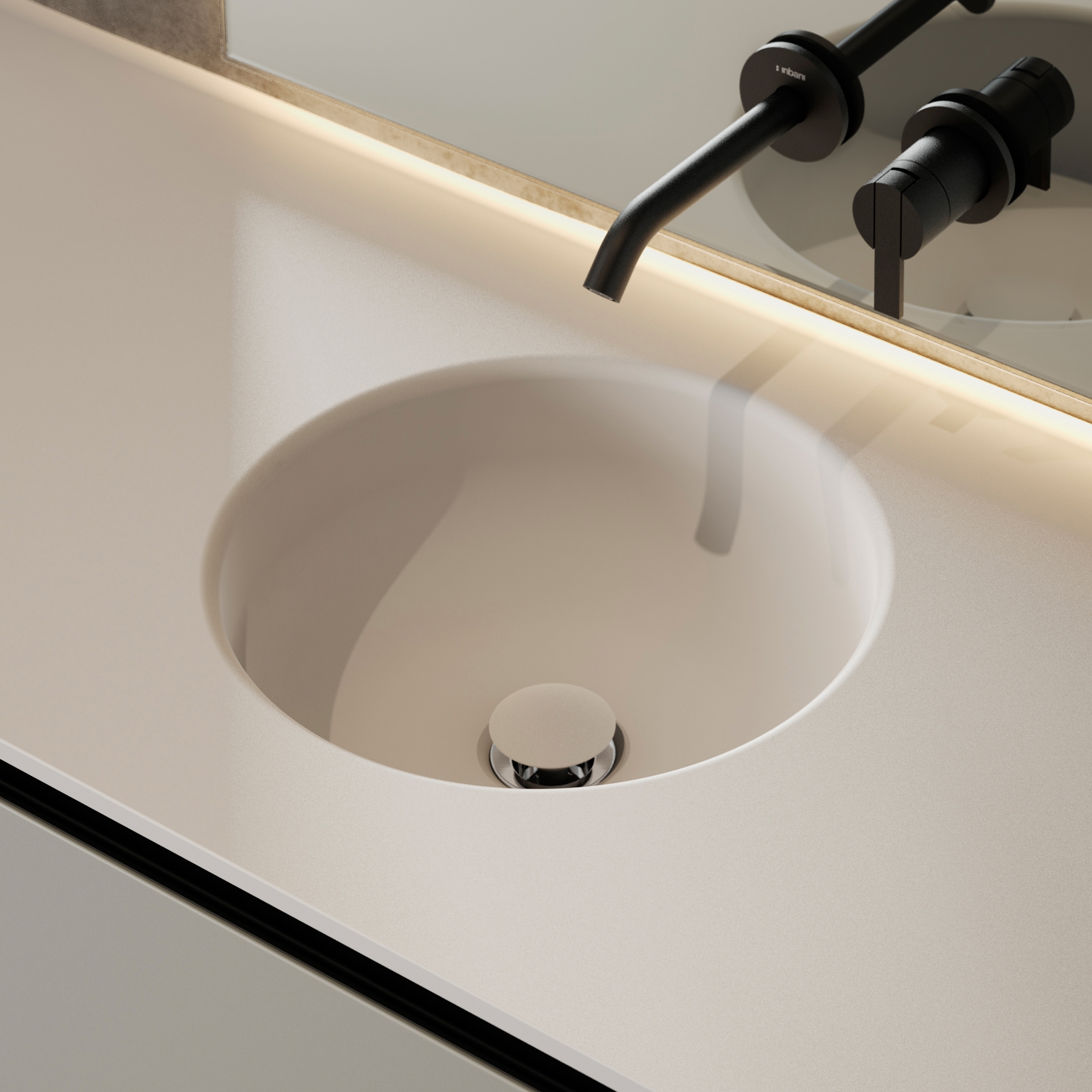 Afficher le produit Prime Plan avec vasque intégrée en Solidsurface du fabricant Inbani