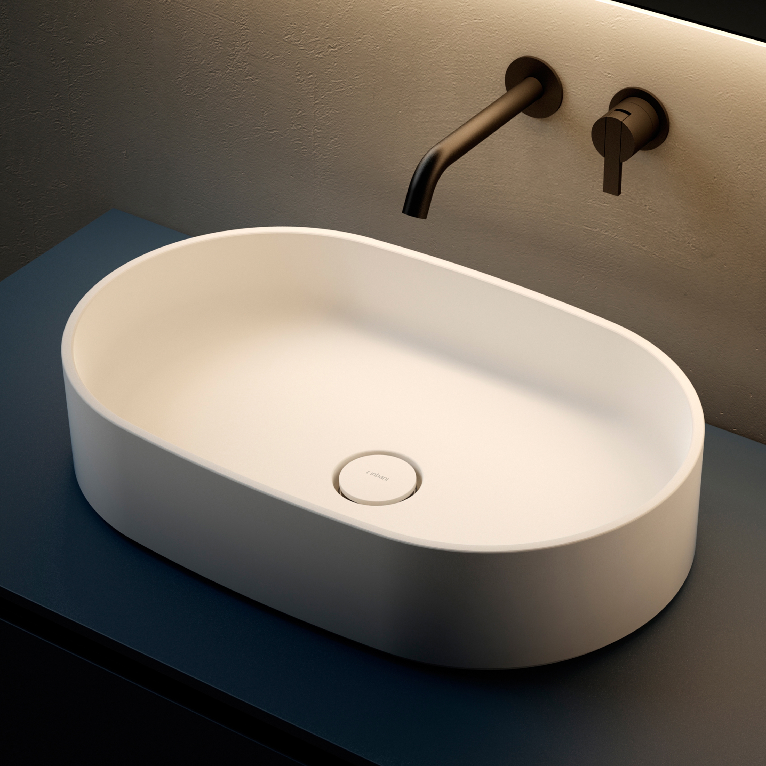 Afficher le produit Giro 55 Solidsurface top mounted Washbasin du fabricant Inbani