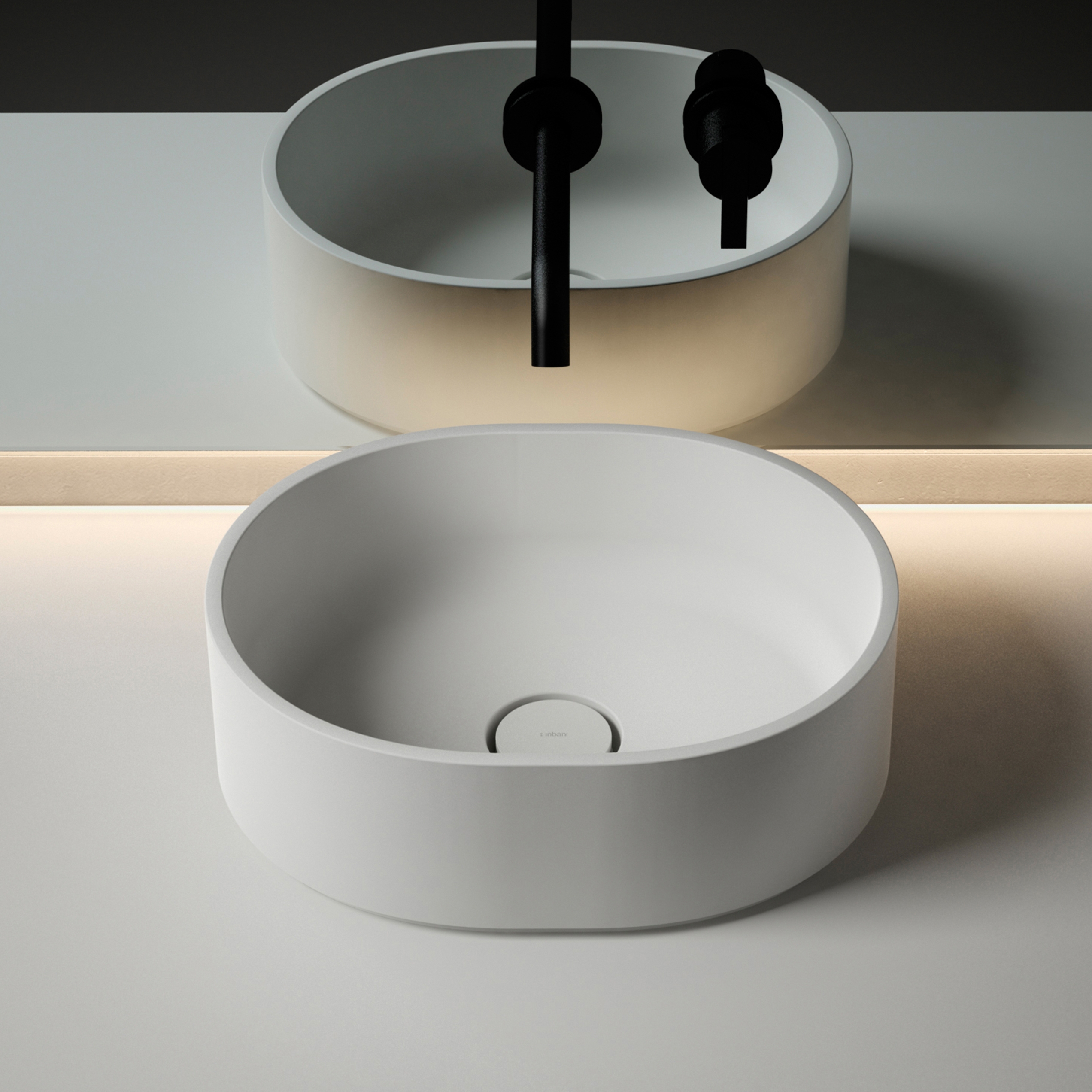 Afficher le produit Giro 37 Solidsurface top mounted Washbasin du fabricant Inbani