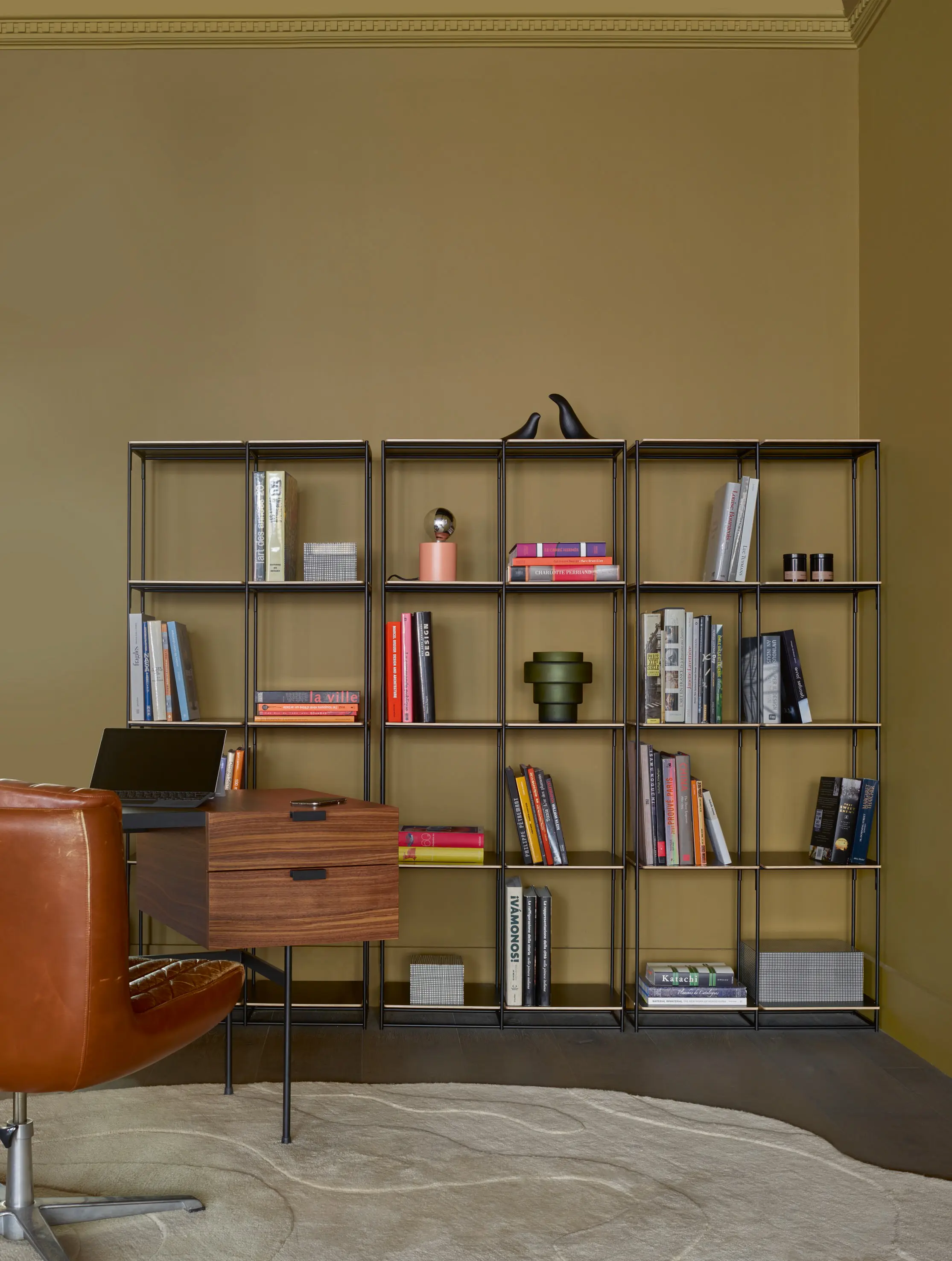 Ligne Roset - La Bibliotheque Fil | Shelving Unit - H 88 1 Module - Really Black Lacquer
