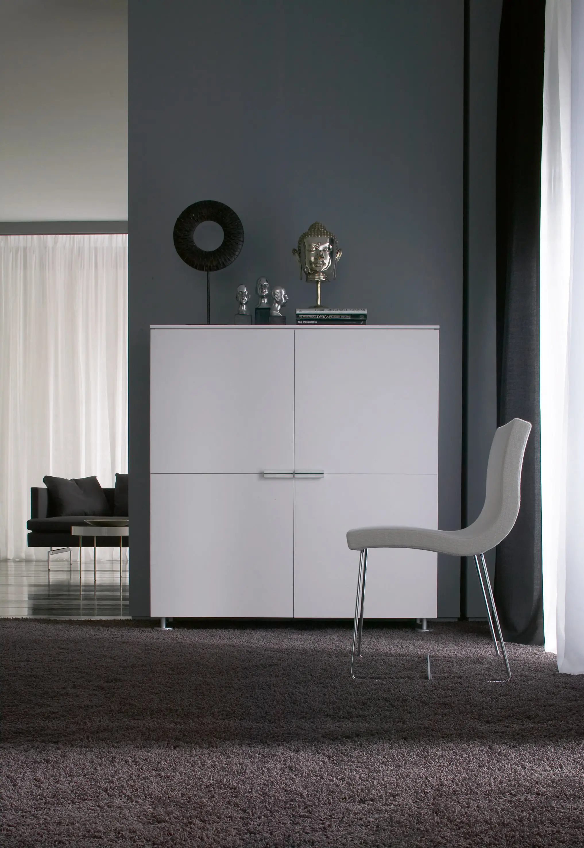 Ligne Roset - Sala | Bridgestuhl Kufengestell Verchromt