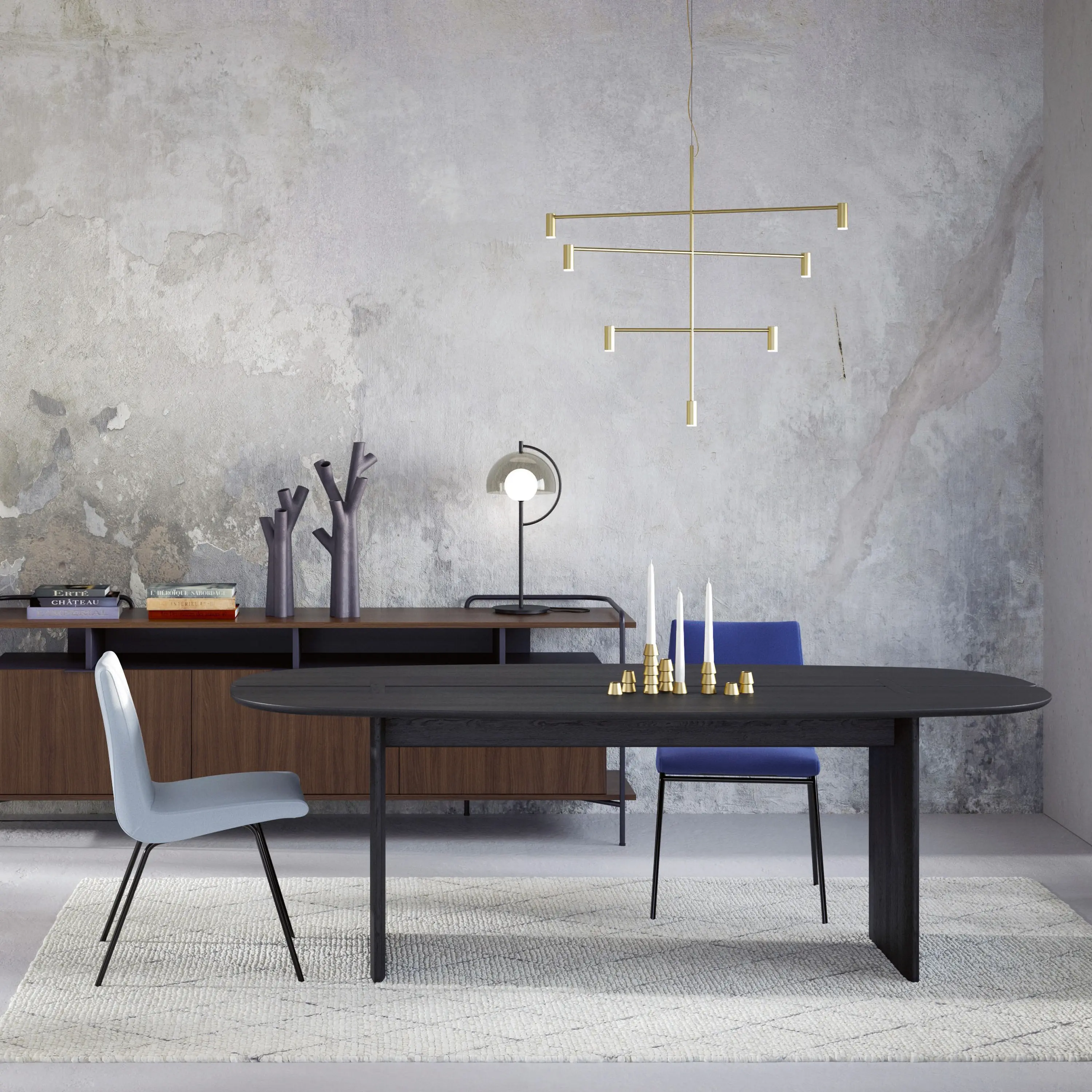 Ligne Roset - Intervalle | Dining Table Solid European Walnut Black Stained