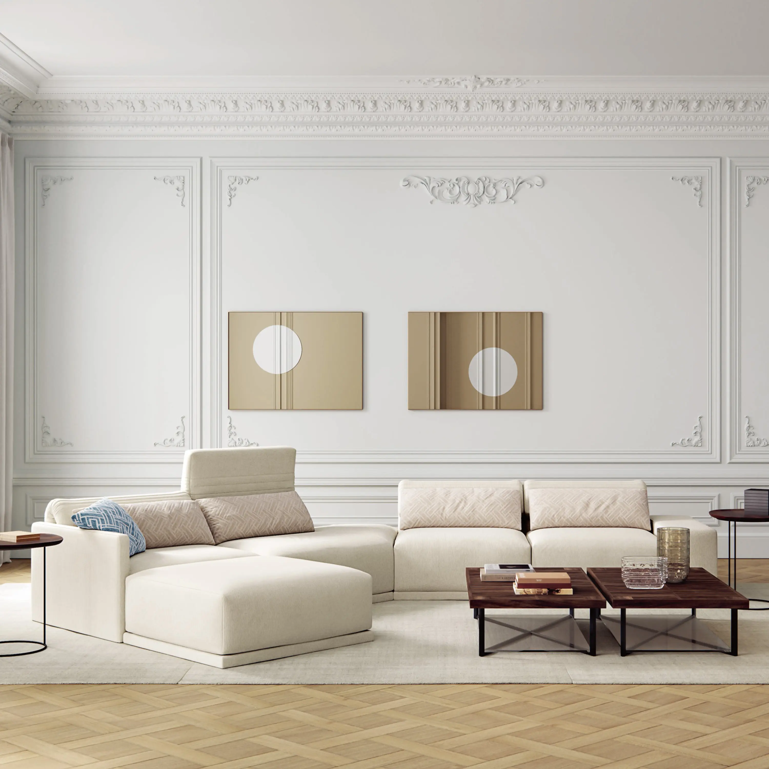 Ligne Roset - Ponton | Low Table Double Surface Black Lacquered Base