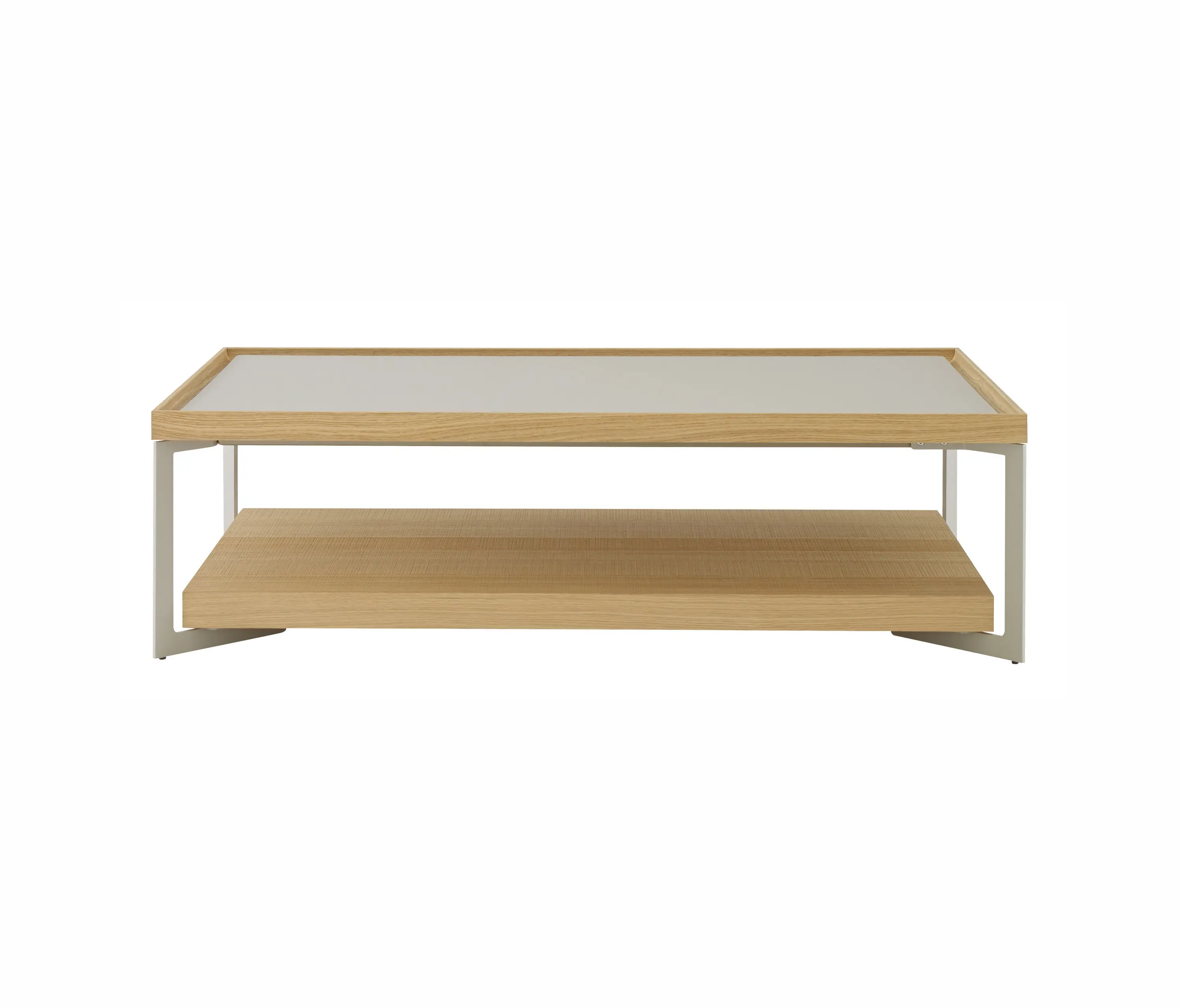 Ligne Roset - Estampe | Low Rectangular Table Natural-Finish Sawn Oak / Argile Lacquer