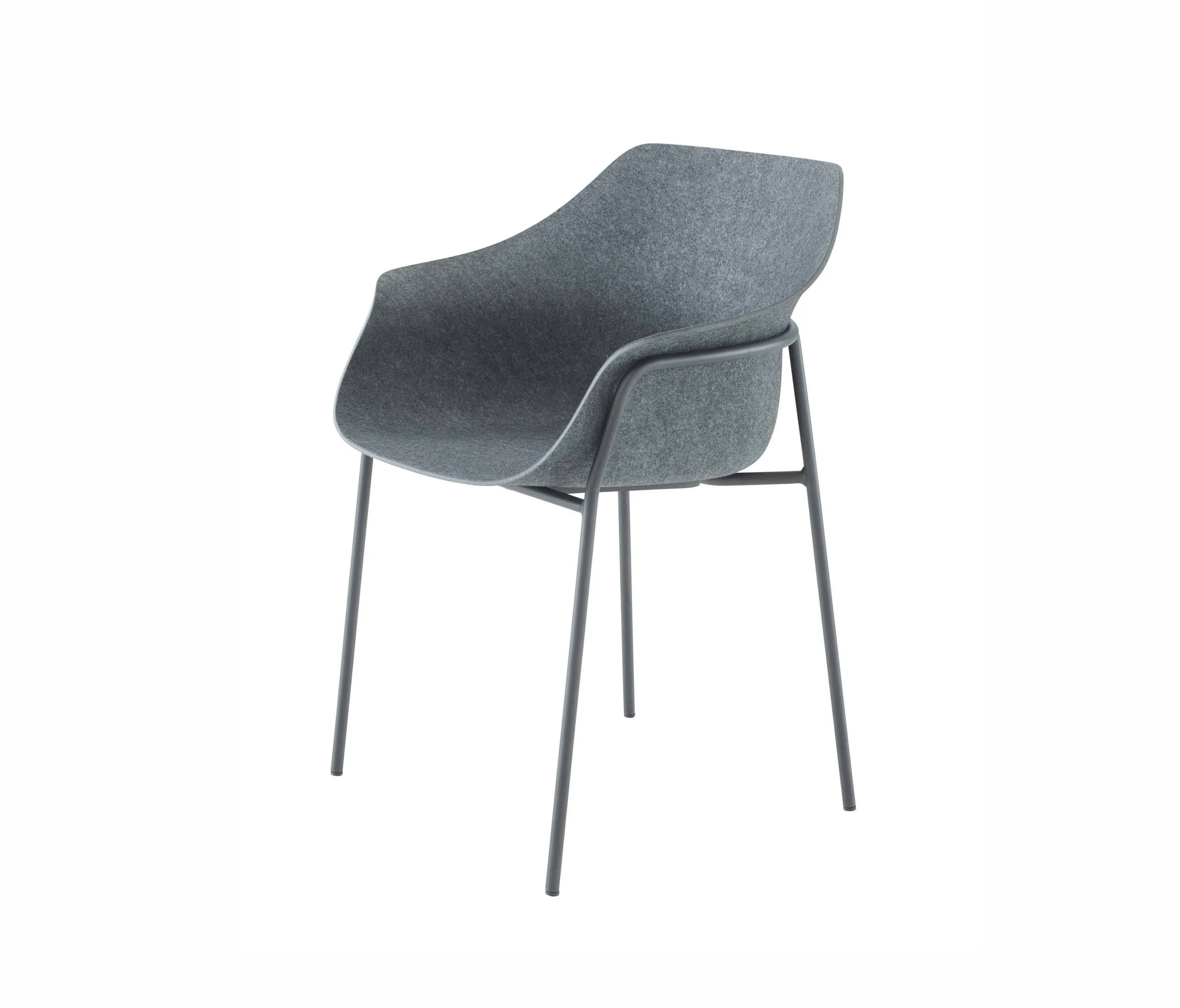 Ligne Roset - Ettoriano | Silla Con Brazos Pata De Metal Antracita
