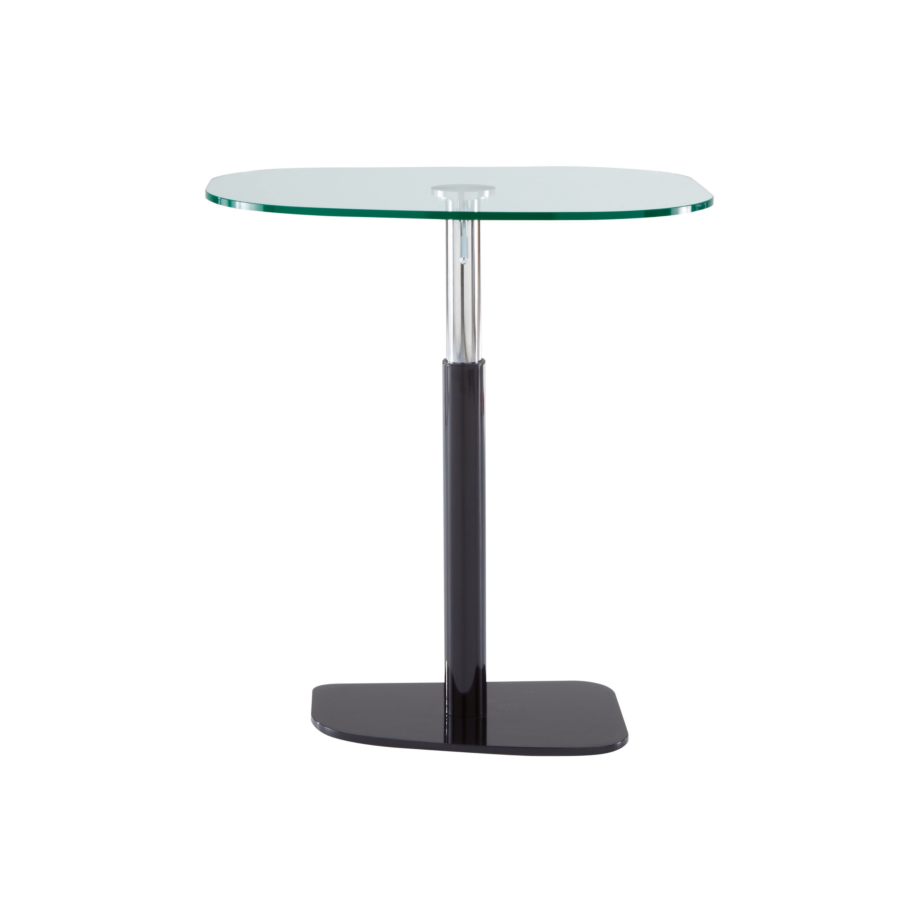 Display product Piazza | Table Black Lacquered Base Clear Glass Top from manufacturer Ligne Roset