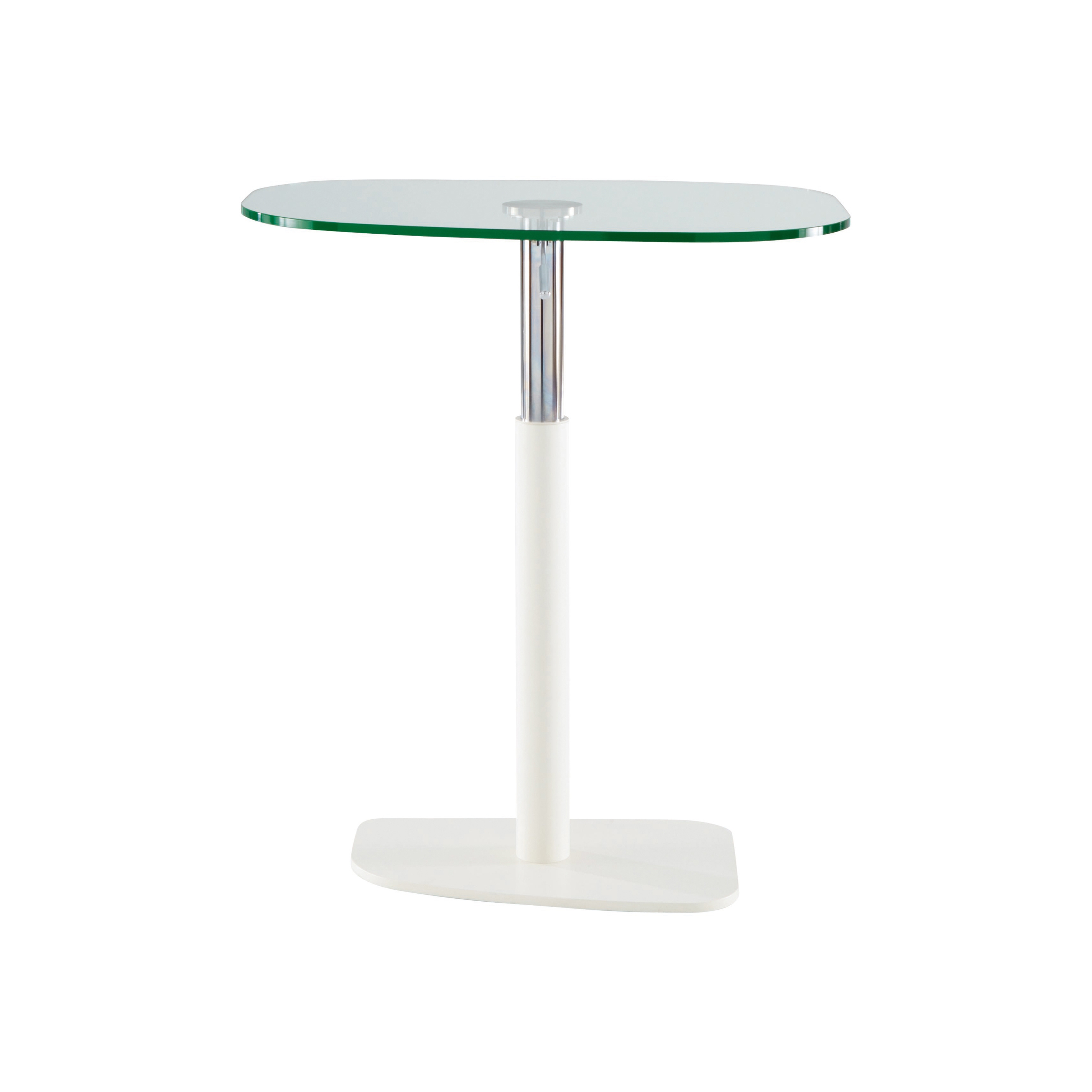 Piazza | Table Pietement Laque Blanc Plateau Verre Clair