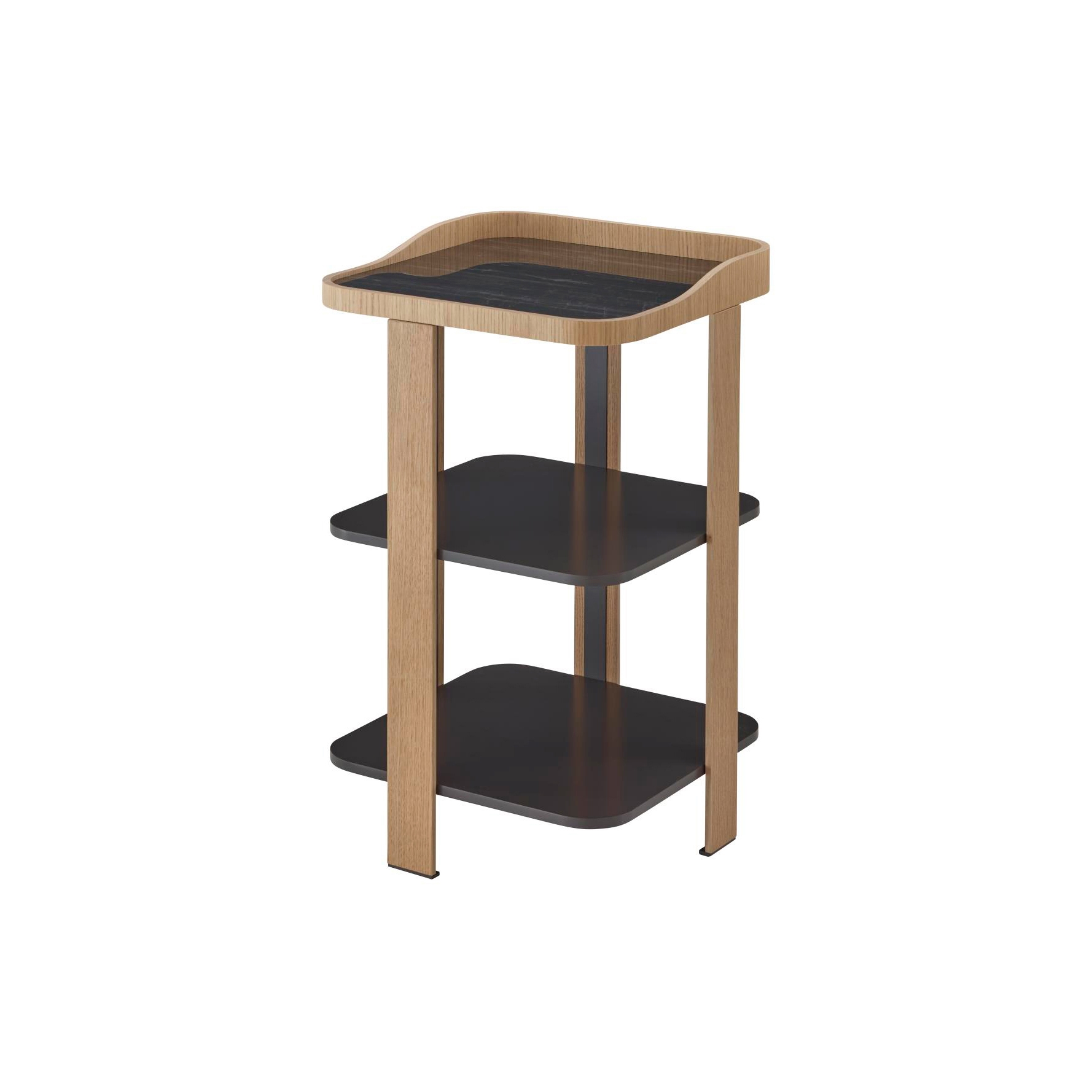 Produkt Postmoderne | Bedside Table Base & Edging Natural Oak Top Gloss Black Marble-Effect Ceram. S'Ware des Herstellers Ligne Roset anzeigen