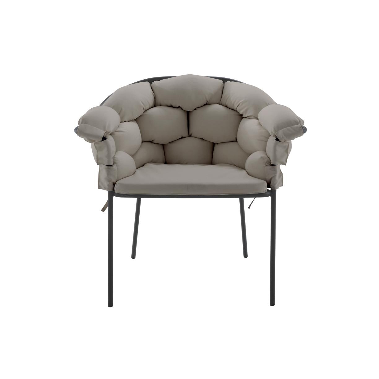 Serpentine | Sedia Con Braccioli Taupe / Struttura Carbone