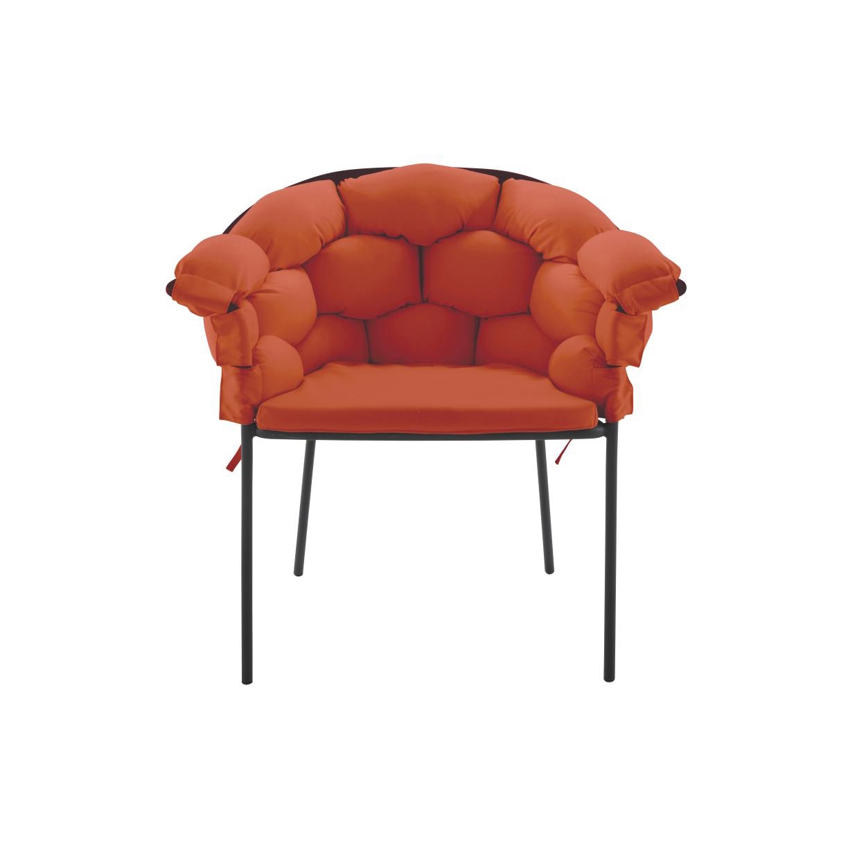 Serpentine | Sedia Con Braccioli Terra Cotta / Struttura Carbone