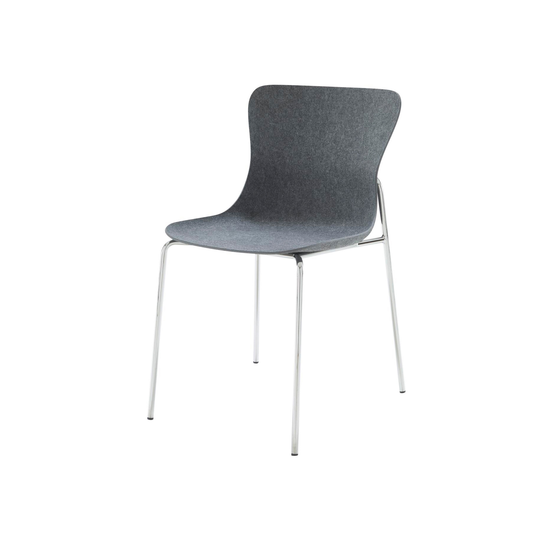 Ettoriano | Chair Chromed Metal Base